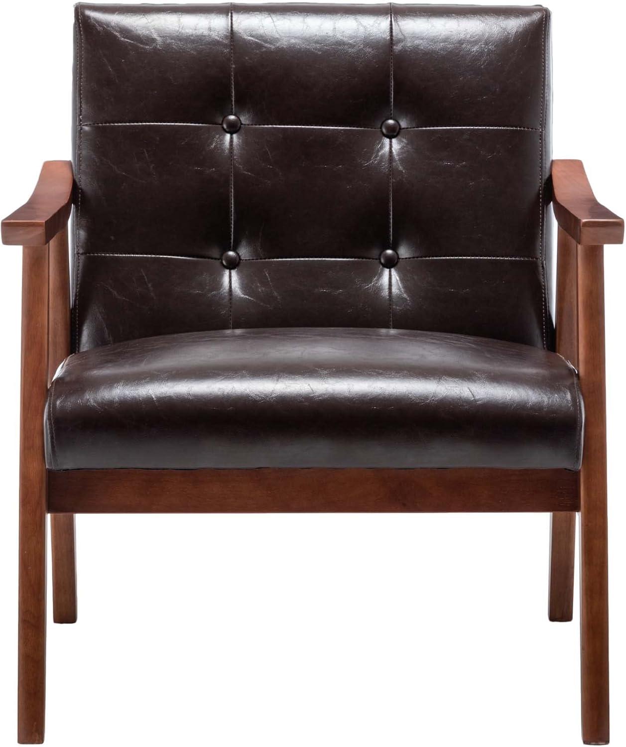 Convenience Concepts Take a Seat Natalie Accent Chair, Espresso Faux Leather/Espresso