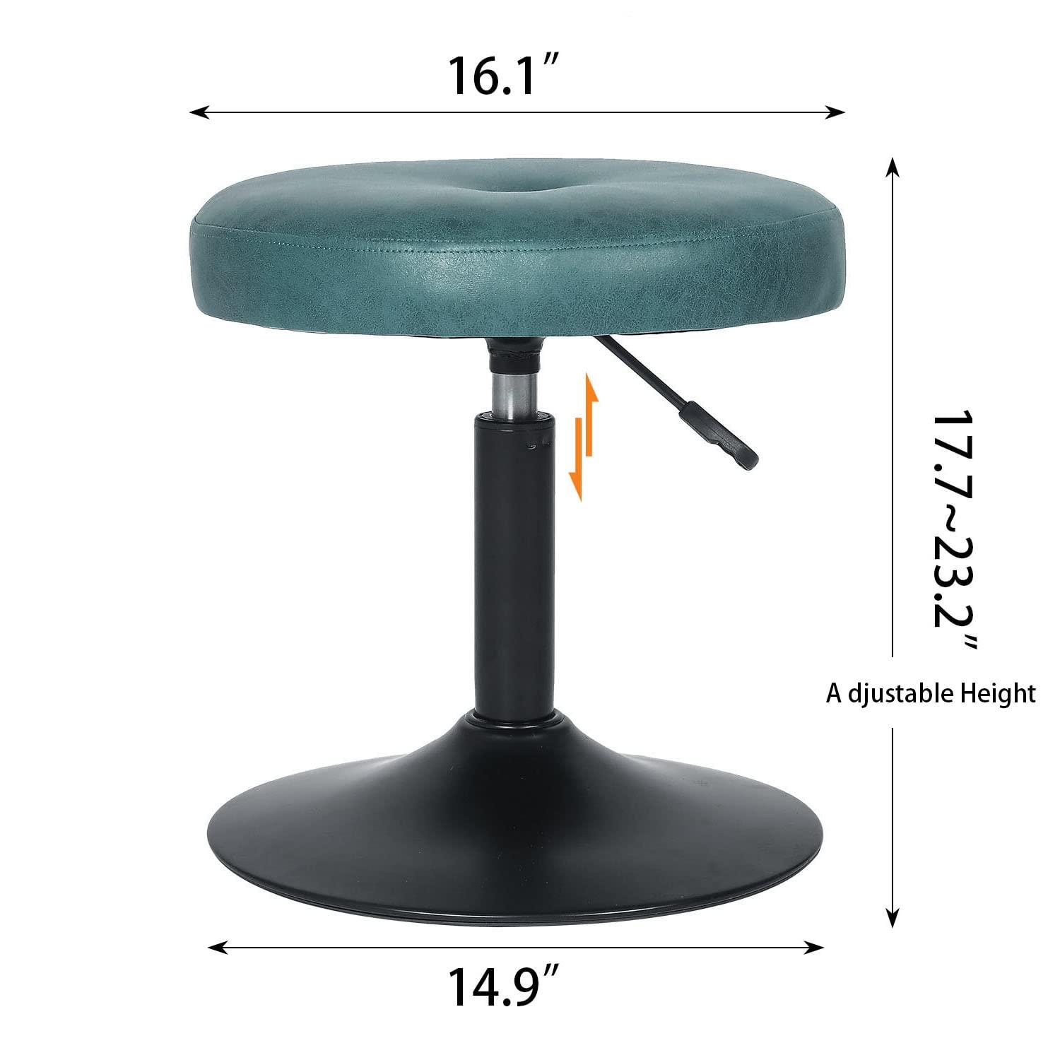 Homebeez Modern Round Ottoman,360°Swivel Height Adjustable Stool Chair,Makeup Room Vanity Stool for Bathroom Living Room
