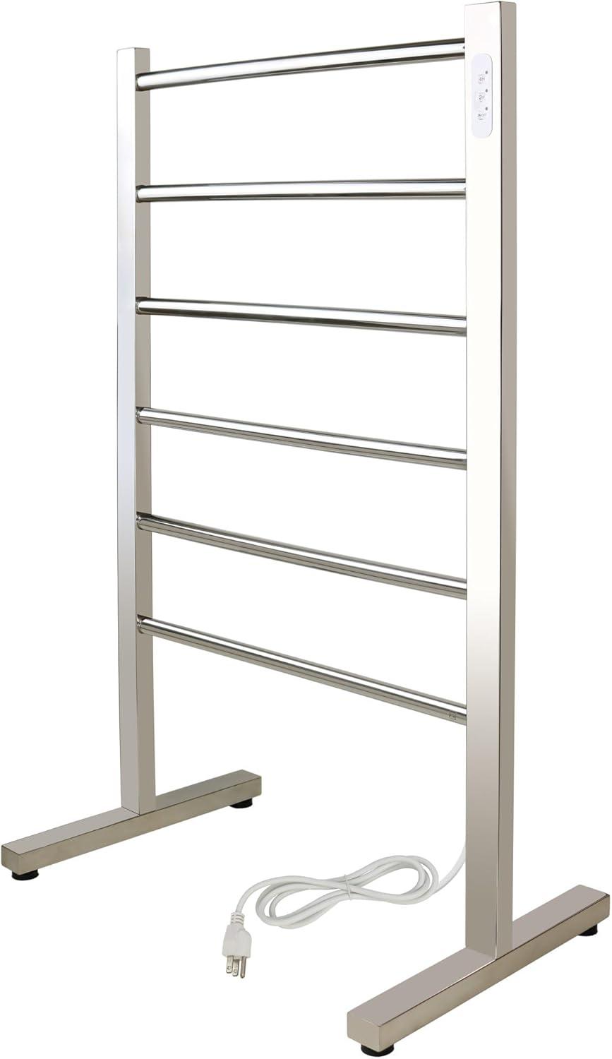 Ibiza Electrical Freestanding Towel Warmer, Polished, Plug-in, 6 Bars
