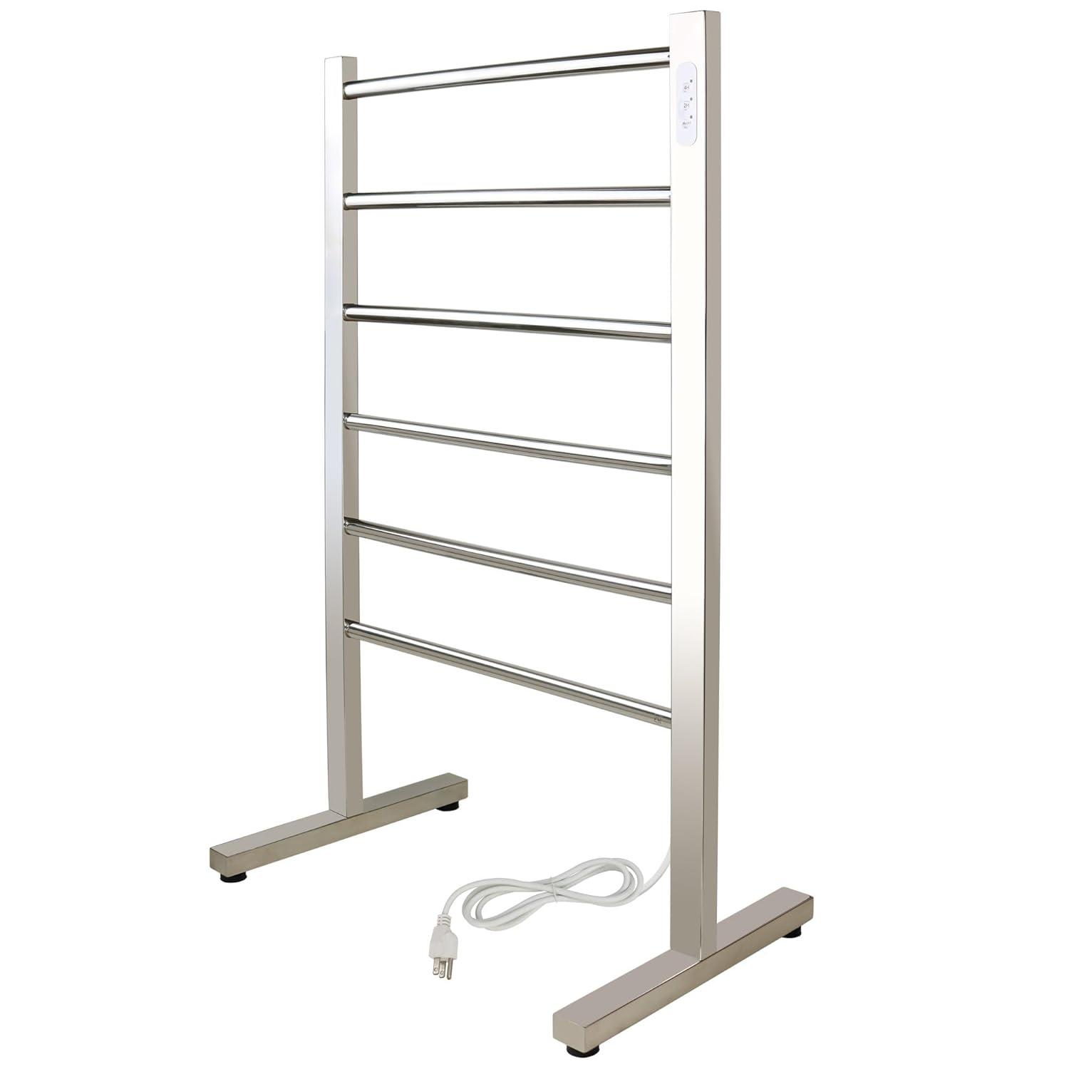 Ibiza Electrical Freestanding Towel Warmer, Polished, Plug-in, 6 Bars