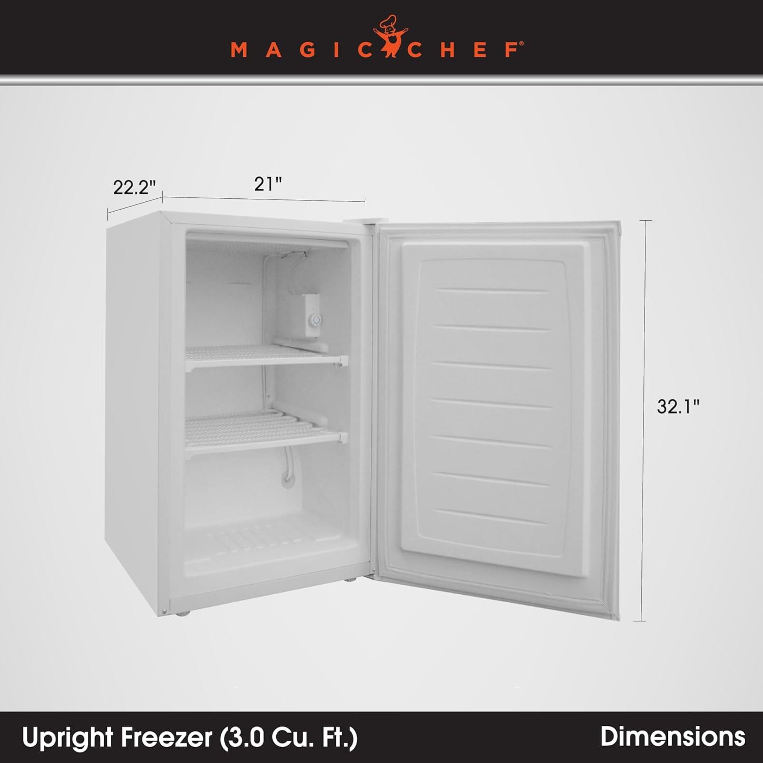 Magic Chef 3.0 Cu ft Upright Freezer, White (MCUF3W2)