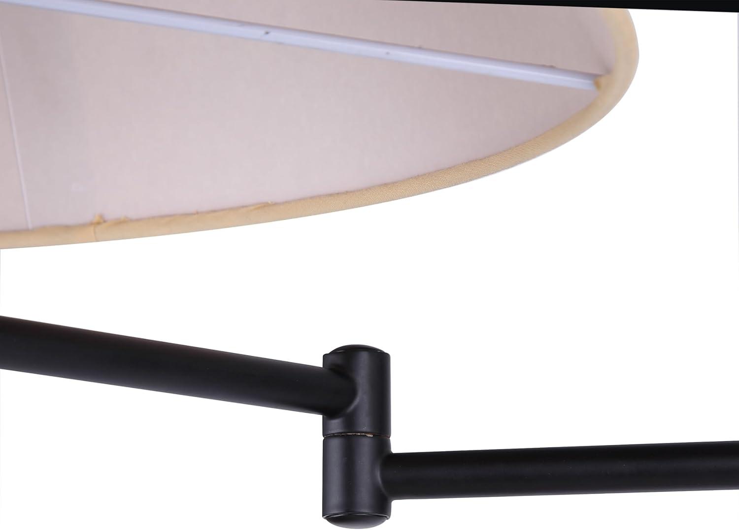 Adjustable Oil-Rubbed Bronze Wall Light with Tan Shade