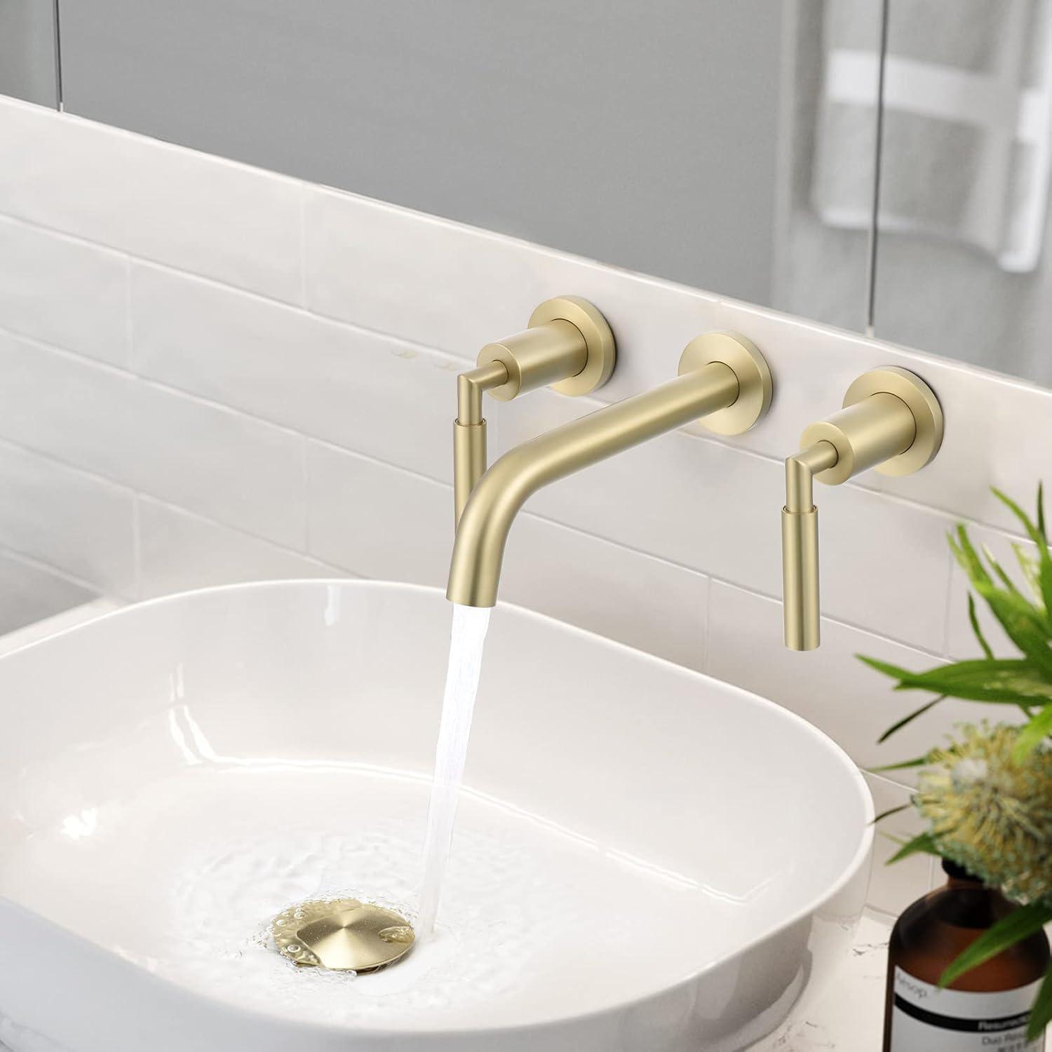 RBROHANT 10.08" Widespread Bathroom Faucet 3 Hole, 2-handle Bathroom Sink Faucet with Drain Assembly JK0303