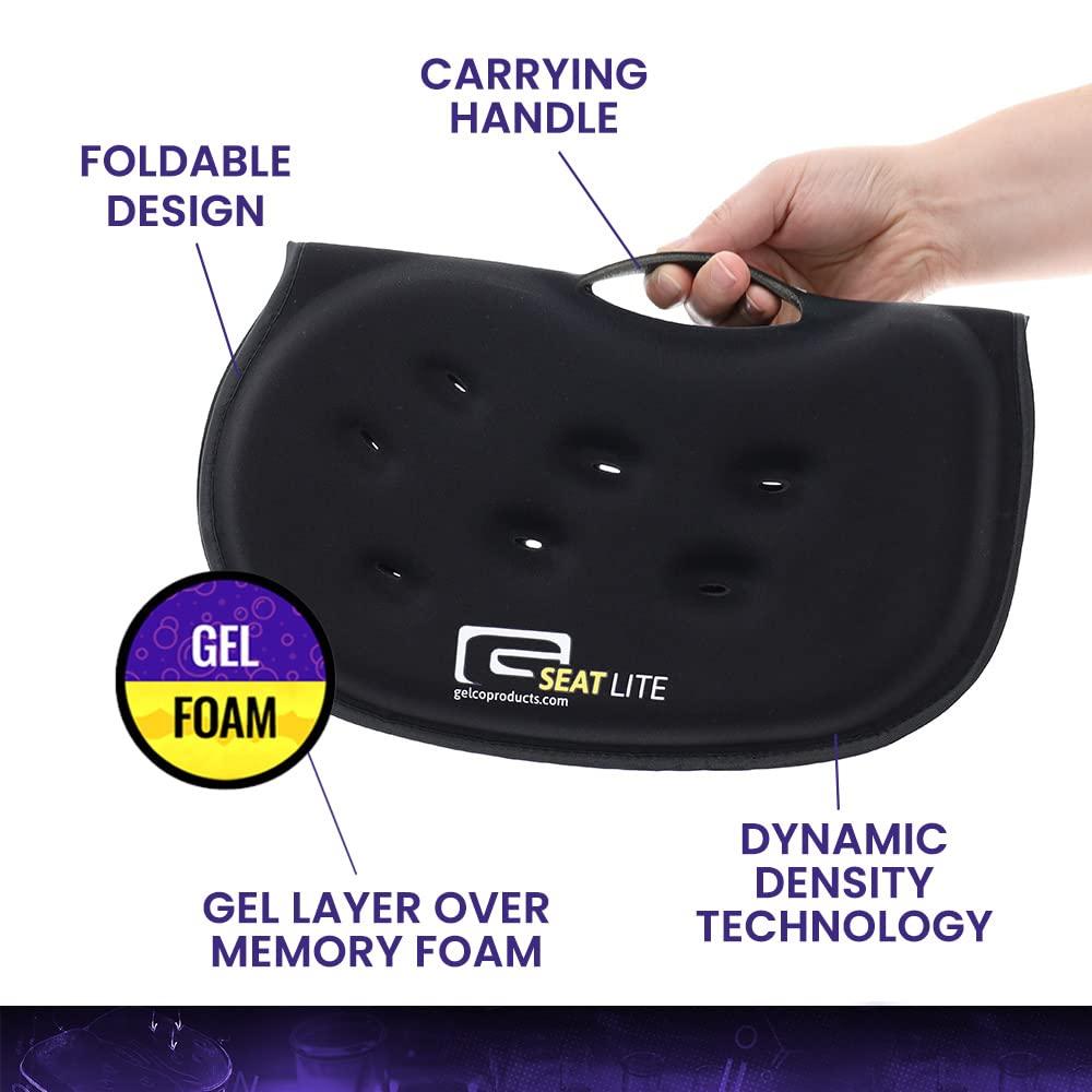GSeat LITE - Travel Gel Foam Cushion, Relieves Tailbone Discomfort and Promotes Healthy Posture for Car, Commute, Airplane and Travel Comfort - Blue
