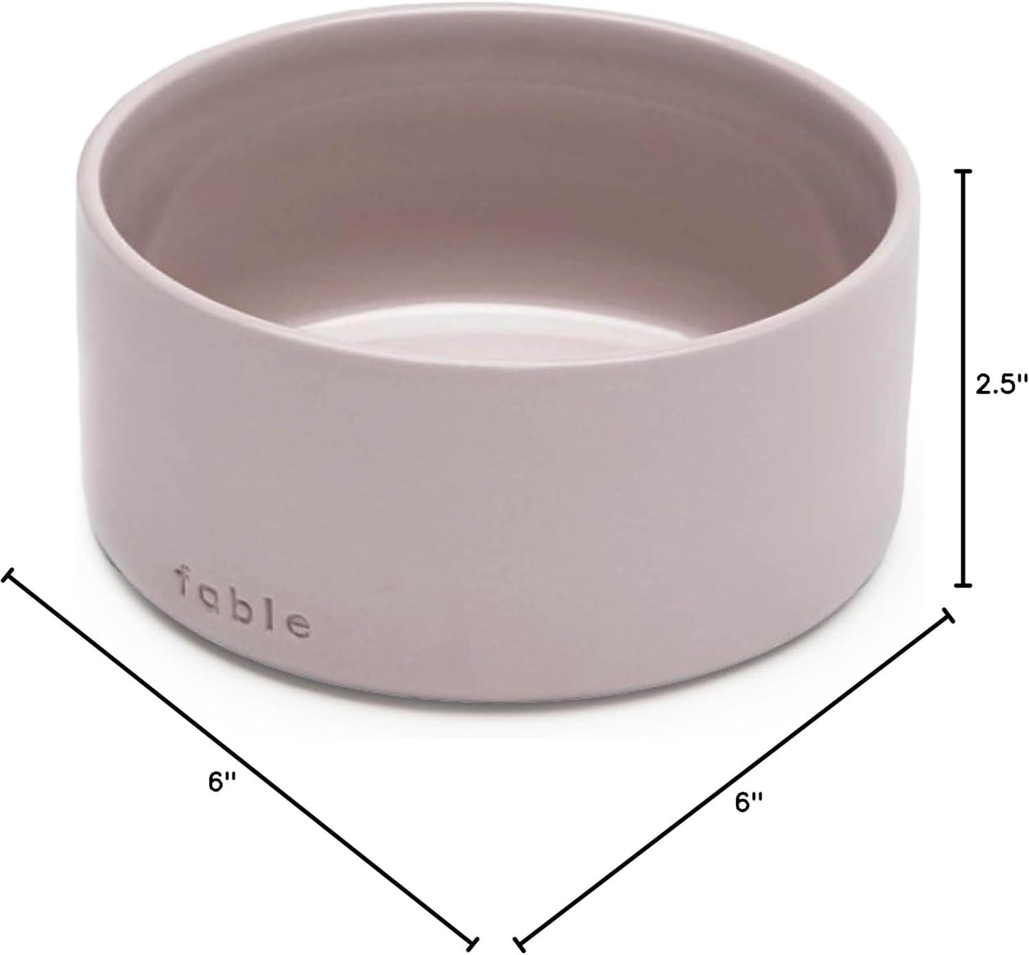 Rose Dust Small Ceramic Dog Bowl with Weighted Base