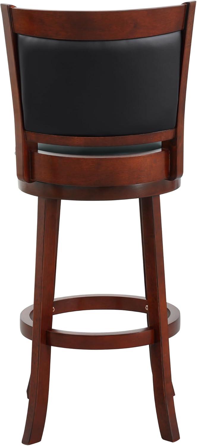 Lexicon Shapel Faux Leather Swivel Bar Stool in Dark Cherry