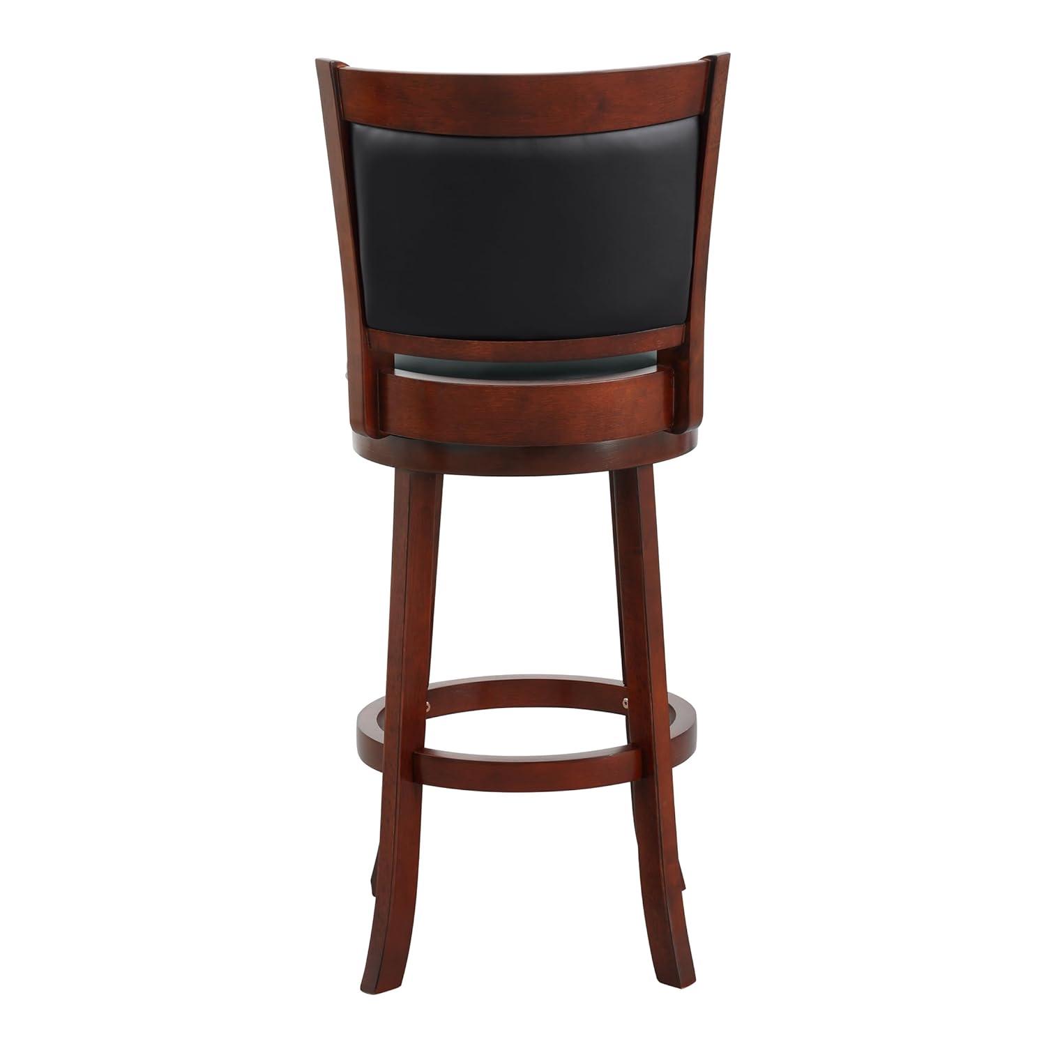 Lexicon Shapel Faux Leather Swivel Bar Stool in Dark Cherry