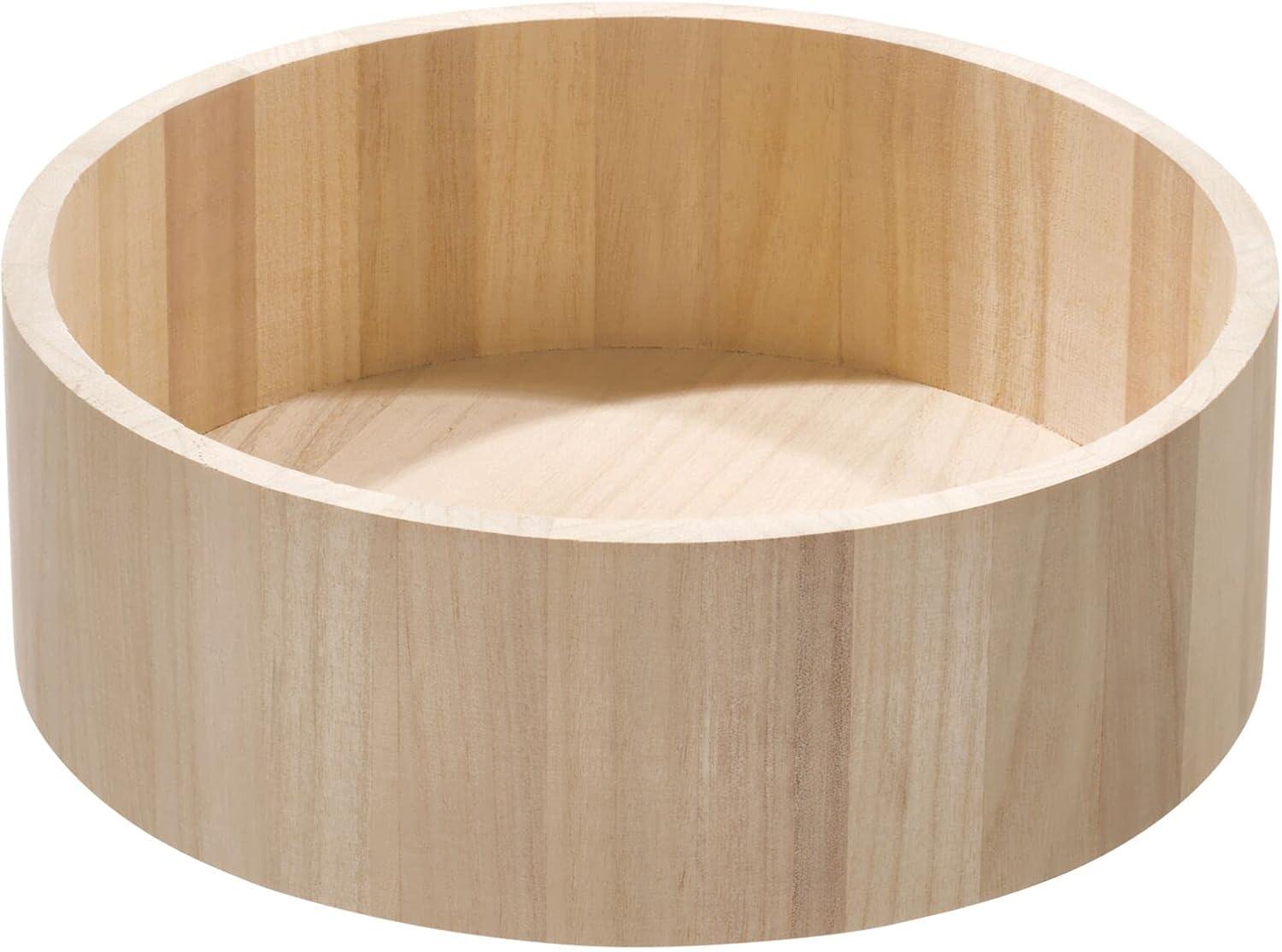 iDesign , Colección de Madera Renovable en Madera Paulownia, Organizador de Plato Giratorio de 10,5" de Alto