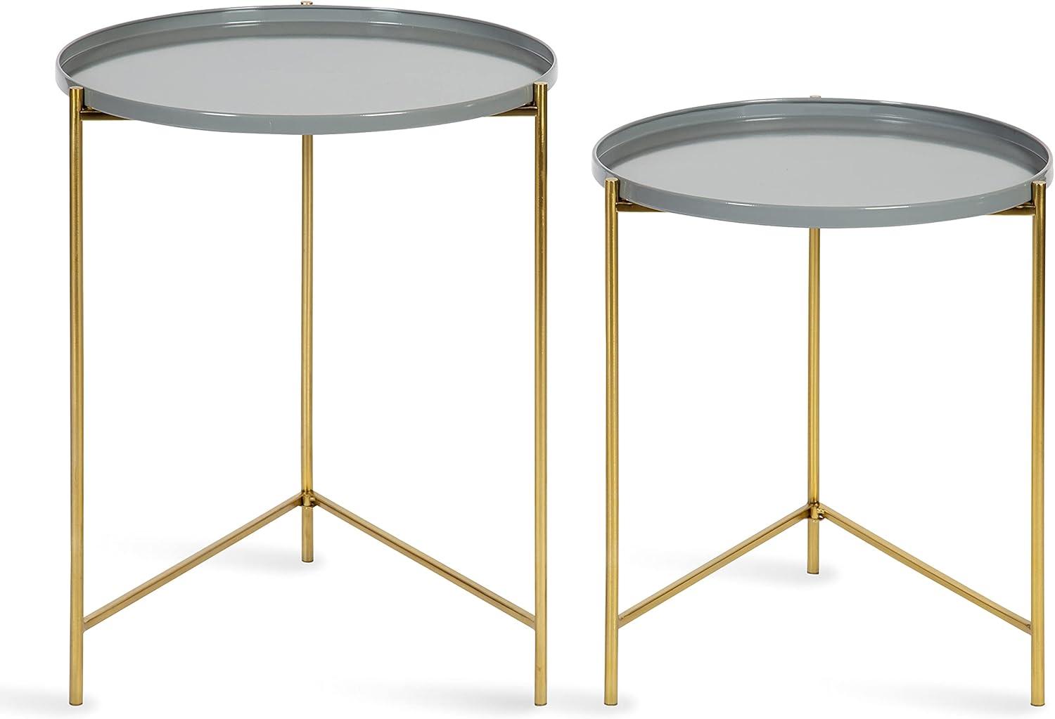 Kate and Laurel Ulani Round Metal Accent Table Set