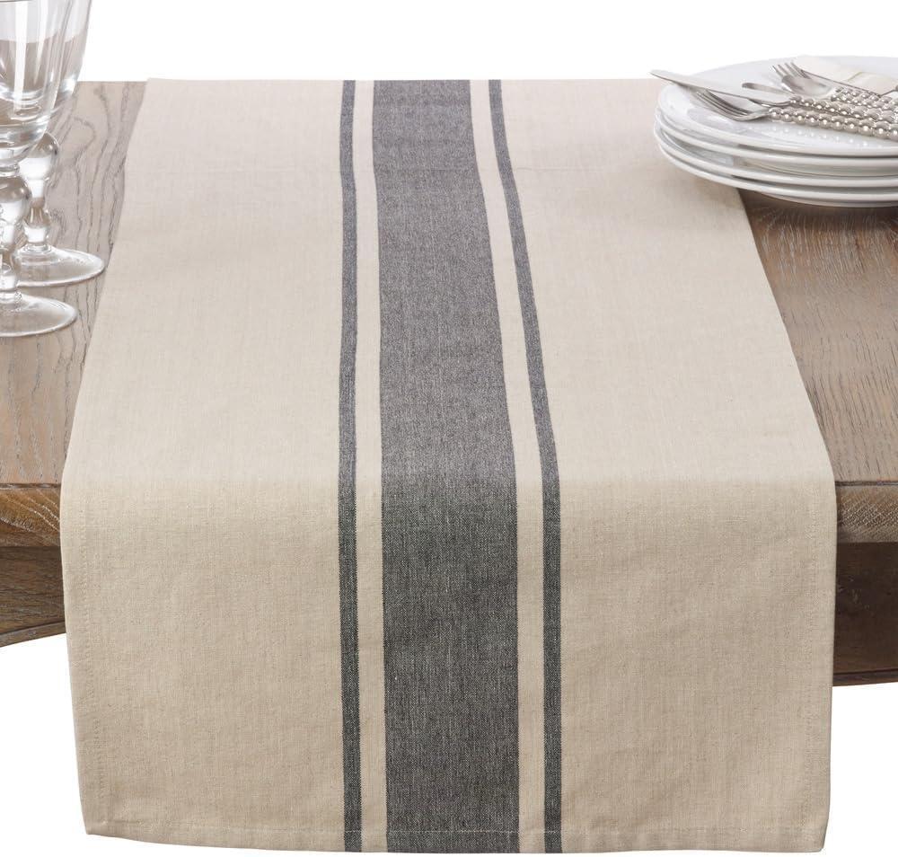 Rustic Cotton Banded Design Table Runner 16"x90"