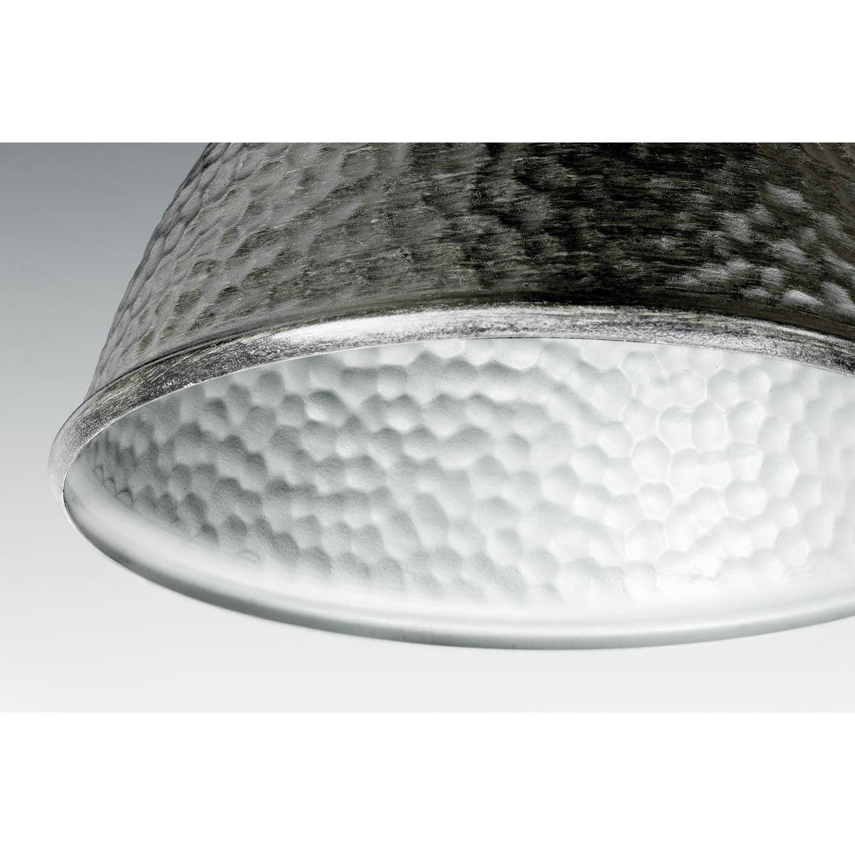 Progress Lighting Englewood 1-Light Medium Wall Lantern, Antique Pewter, Metallic Copper Shade