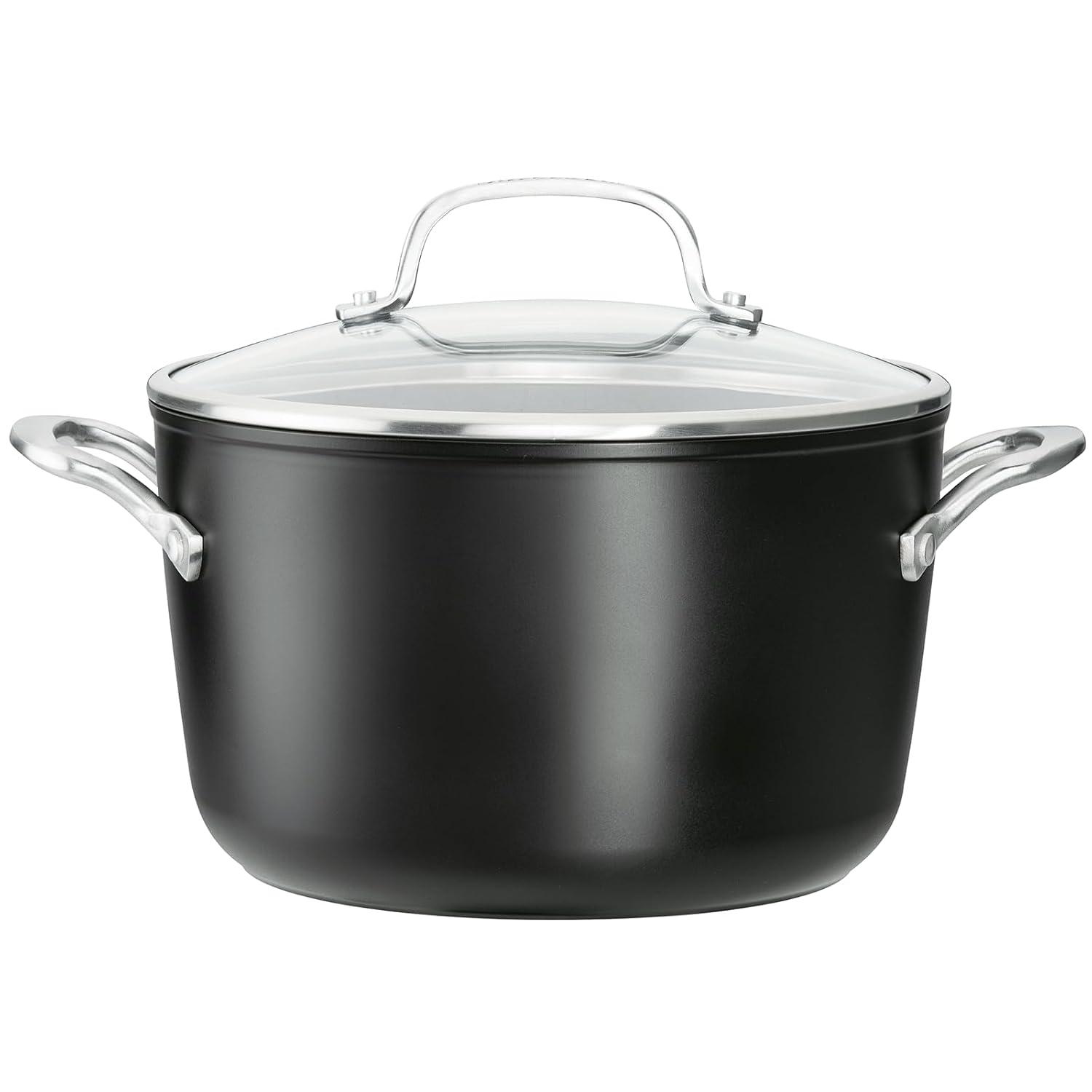 Matte Black 10-Piece Aluminum Nonstick Cookware Set