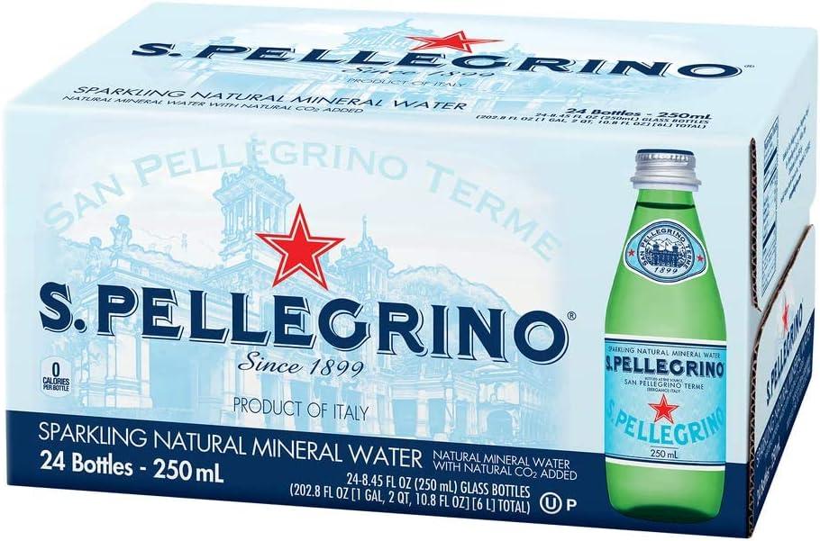 SanPellegrino Sparkling Natural Mineral Water, 8 Oz Bottle (Pack of 24)
