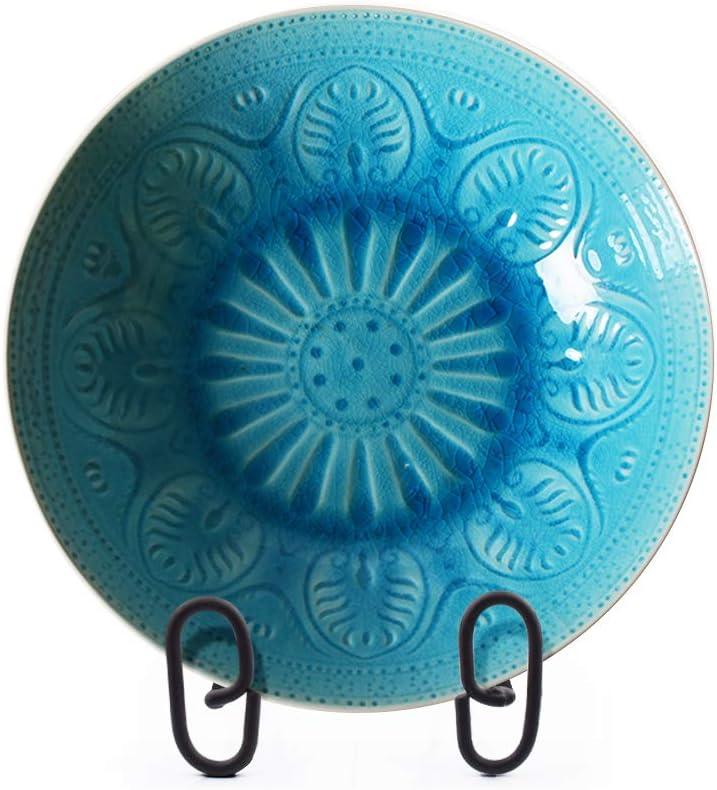 MOCOUM 4 Pack Display Stand Easel Iron Bowl Stands for Display Large Deep Bowls, Platters and Deep Dishes (Black, 7 inch, 4 pack)