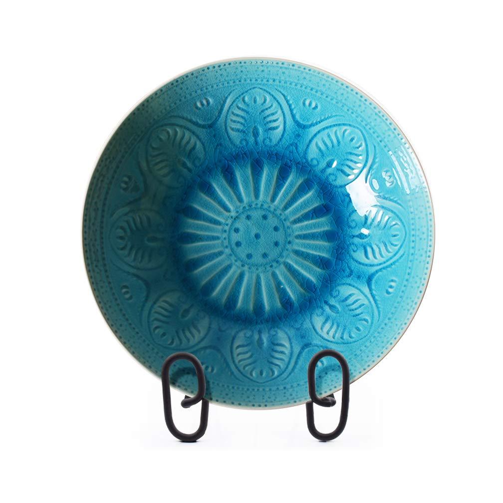 MOCOUM 4 Pack Display Stand Easel Iron Bowl Stands for Display Large Deep Bowls, Platters and Deep Dishes (Black, 7 inch, 4 pack)