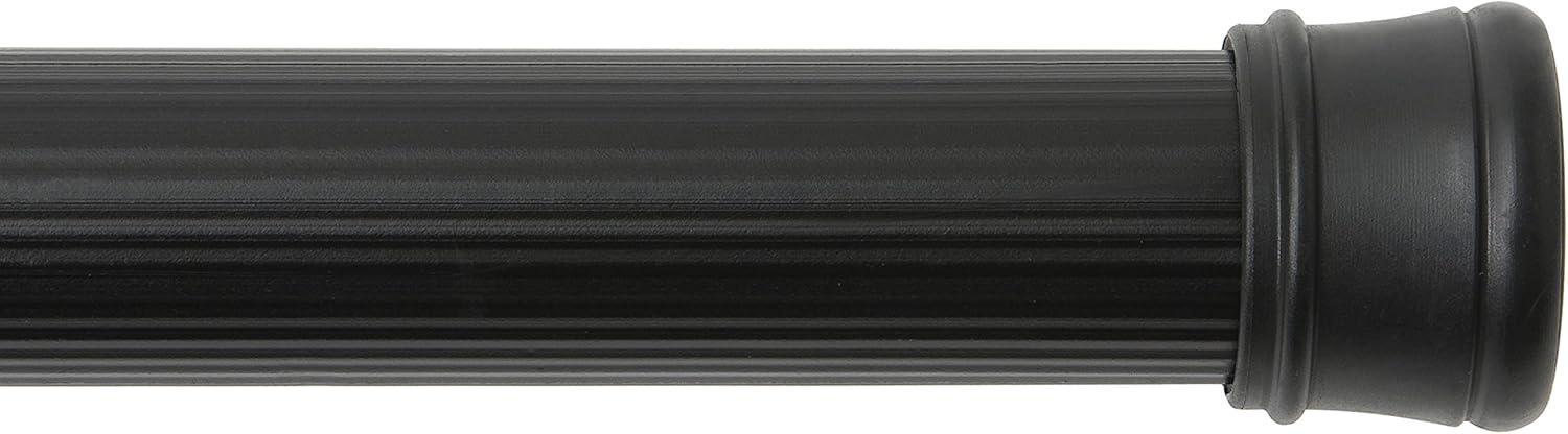 Kenney® Twist & Fit™ No Tools Rust-Resistant Coated Steel Straight Spring Tension Shower Curtain Rod, 42-72", Black