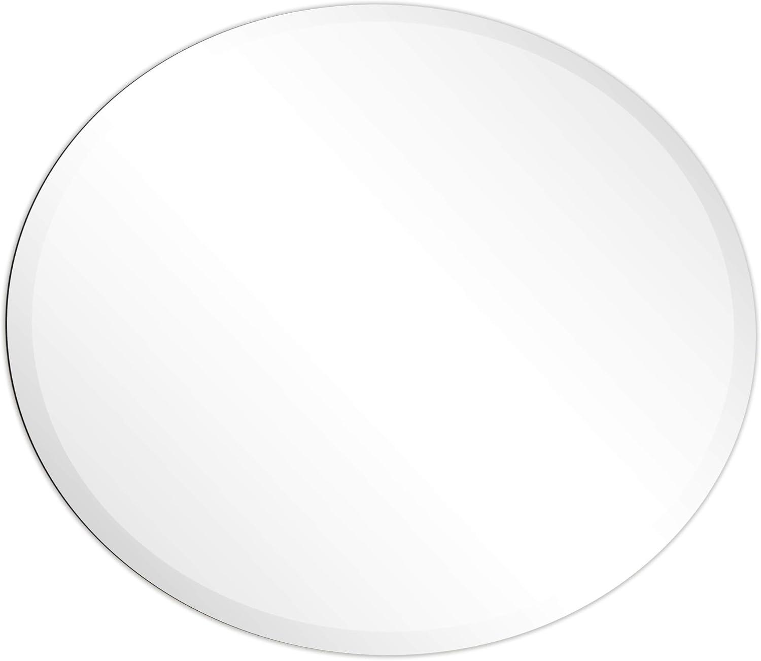 Empire Art Direct  24 x 36 in. Frameless Beveled Oval Wall Mirror - 1 in. Beveled Edge