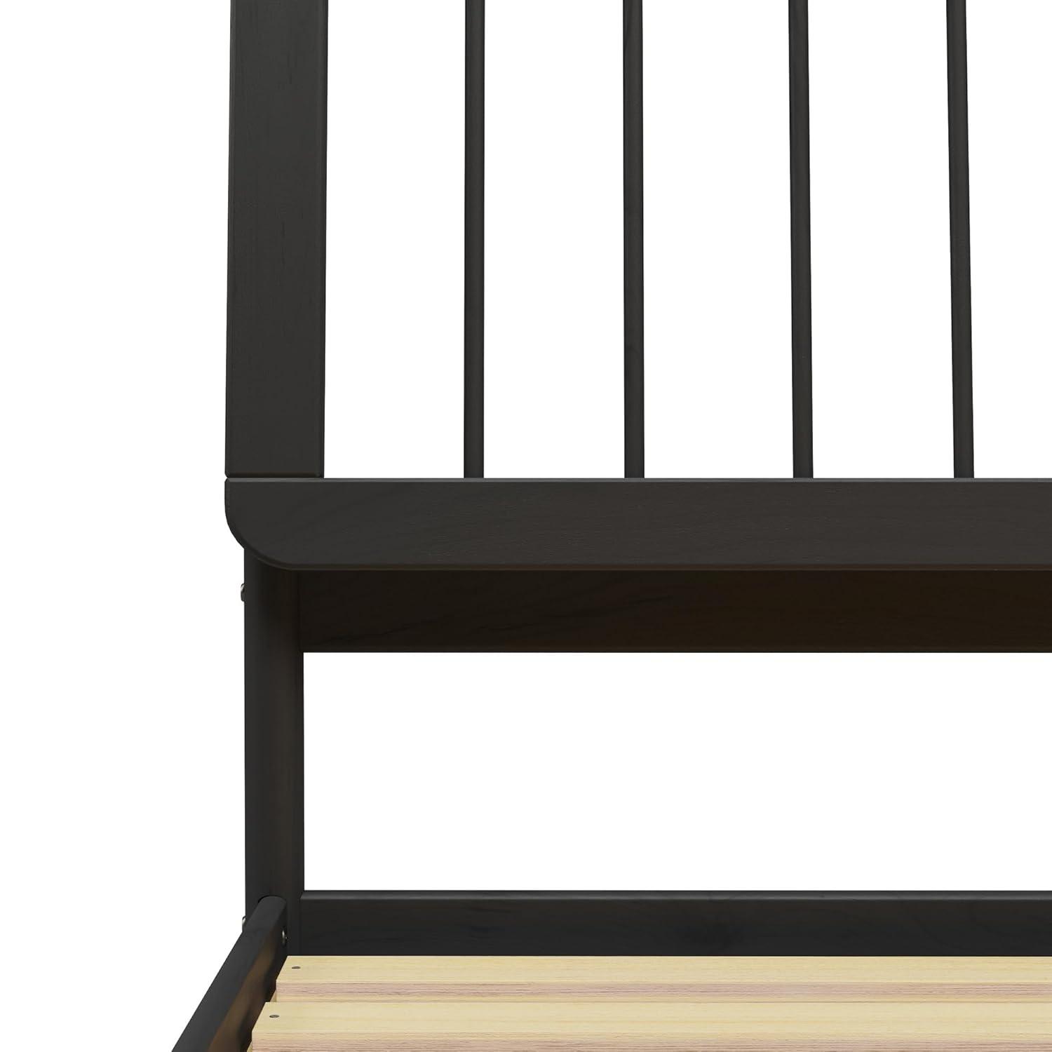 George Oliver Mid-Century Modern Solid Wood King Spindle Bed – Natural Pine