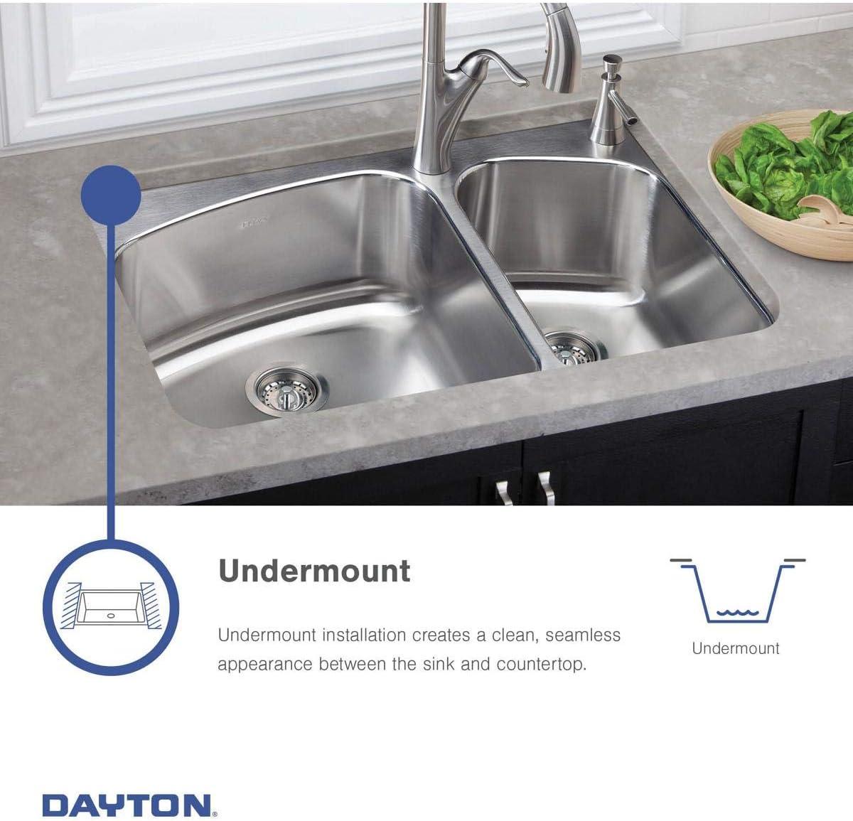 Dayton32" L x 21" W Double Basin Undermount Kitchen Sink