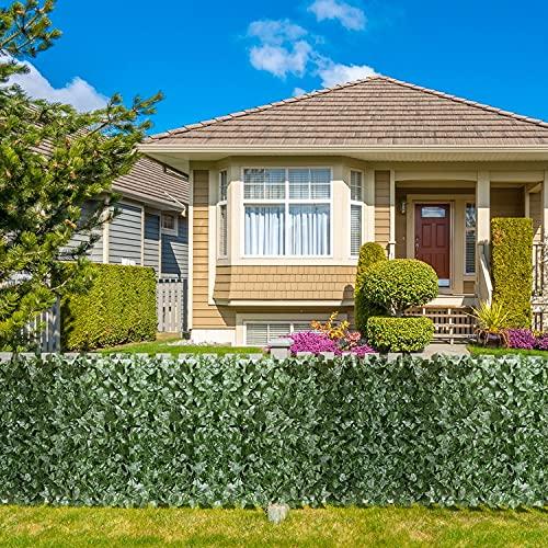 Eden's Decor Artificial Ivy Privacy Fence Screen 120"X40", Artificial Hedges Fence and Faux Ivy Vine Forest-Color/Mint Green Leaves Decoration for Outdoor Decor, Garden, Yard, Porch, Patio