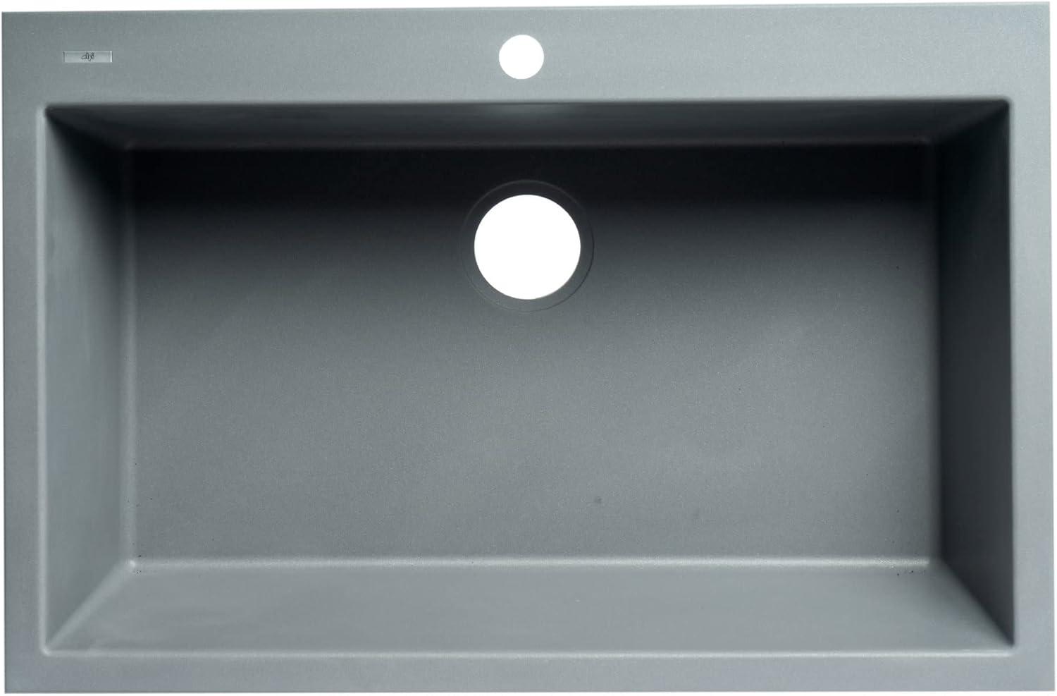 33'' L Drop-In Single Bowl Granite Kitchen Sink