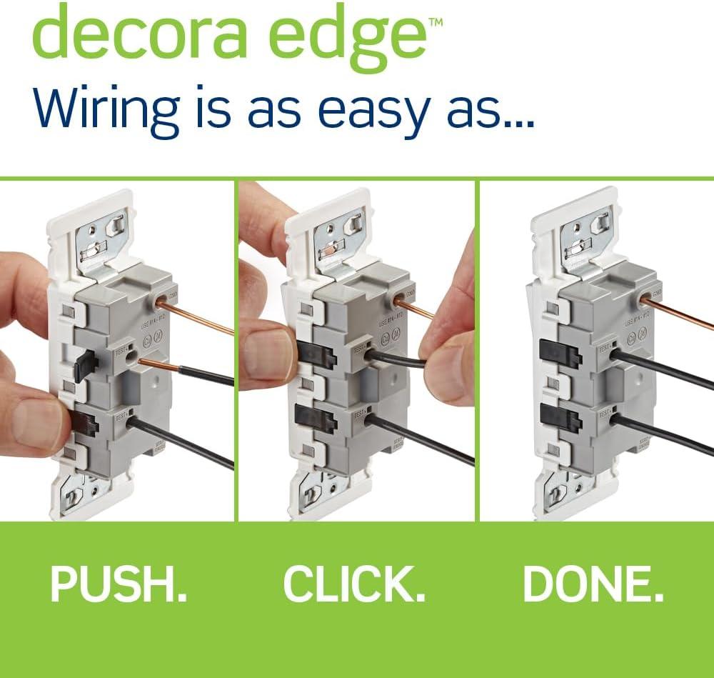 Leviton Decora Edge 15 amps Single Pole Rocker Rocker Switch White 1 pk