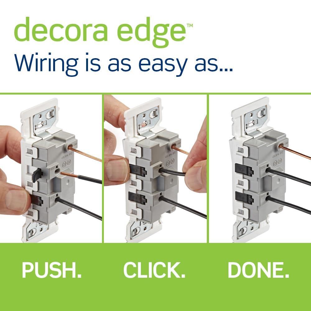 Leviton Decora Edge 15 Amp Single Pole Rocker Switch, White E5601