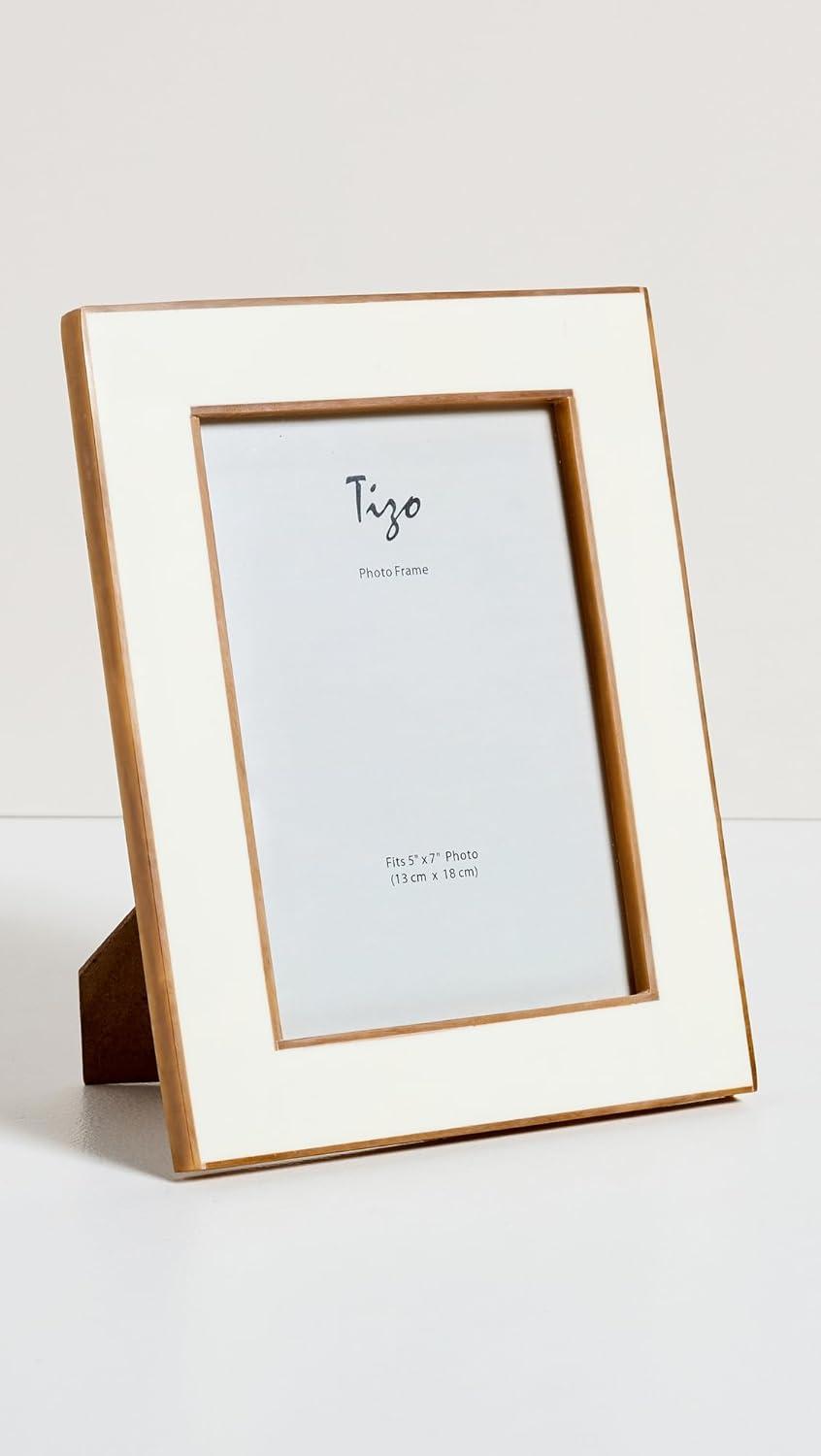 Natural White Faux Bone Resin 5x7 Bohemian Frame