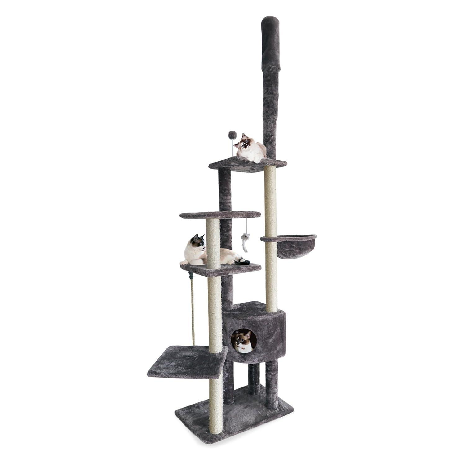 FurHaven 113"  Floor to Ceiling Playground Cat Tree