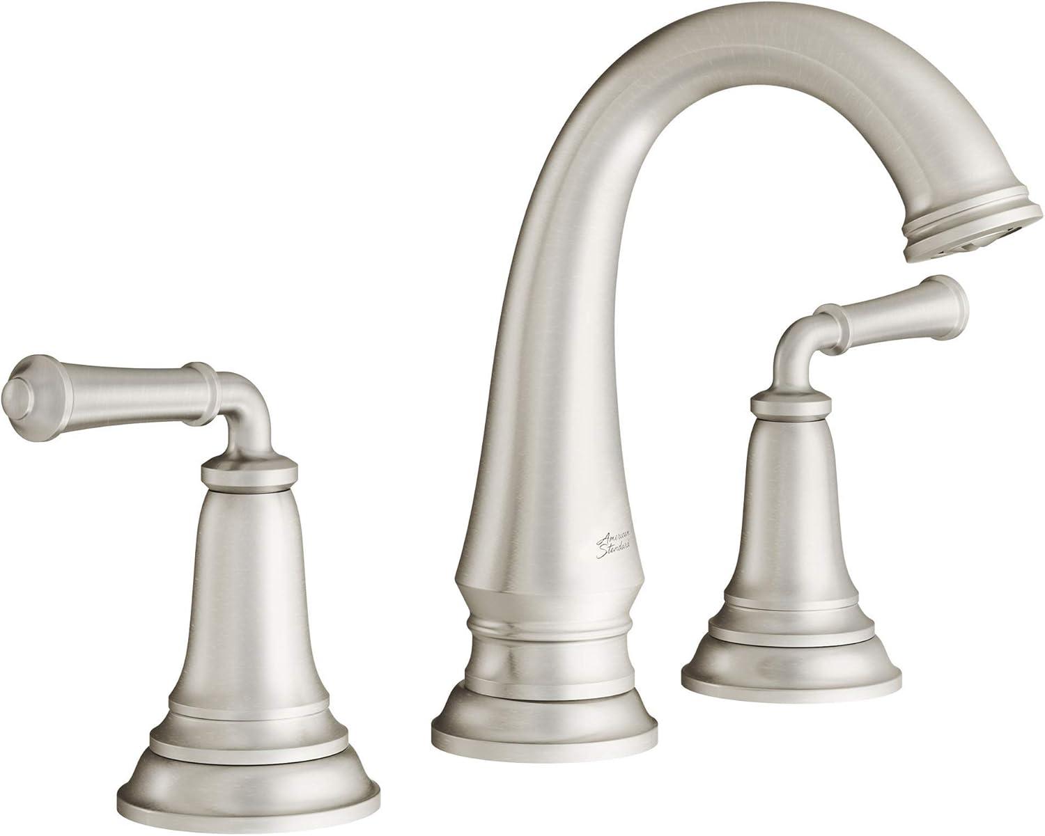 Brushed Nickel Widespread Bathroom Faucet with Lever Handles