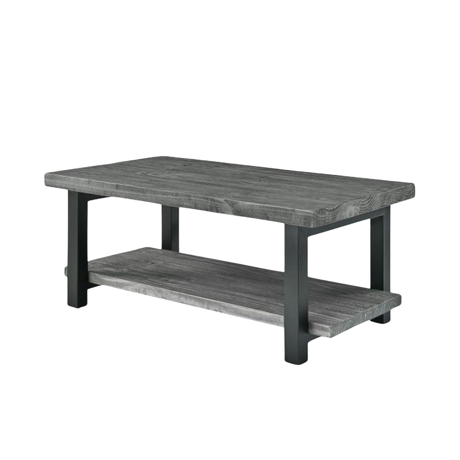 42" Pomona Metal and Reclaimed Wood Coffee Table Slate Gray - Alaterre Furniture