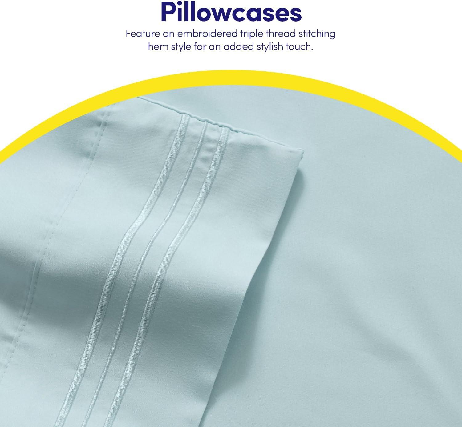 1500 Supreme Collection Bed Sheets - PREMIUM QUALITY BED SHEET SET & LOWEST PRICE, SINCE 2012 - Deep Pocket Wrinkle Free Hypoallergenic Bedding - Over 40+ Colors & Prints- 4 Piece, Full, Light Blue