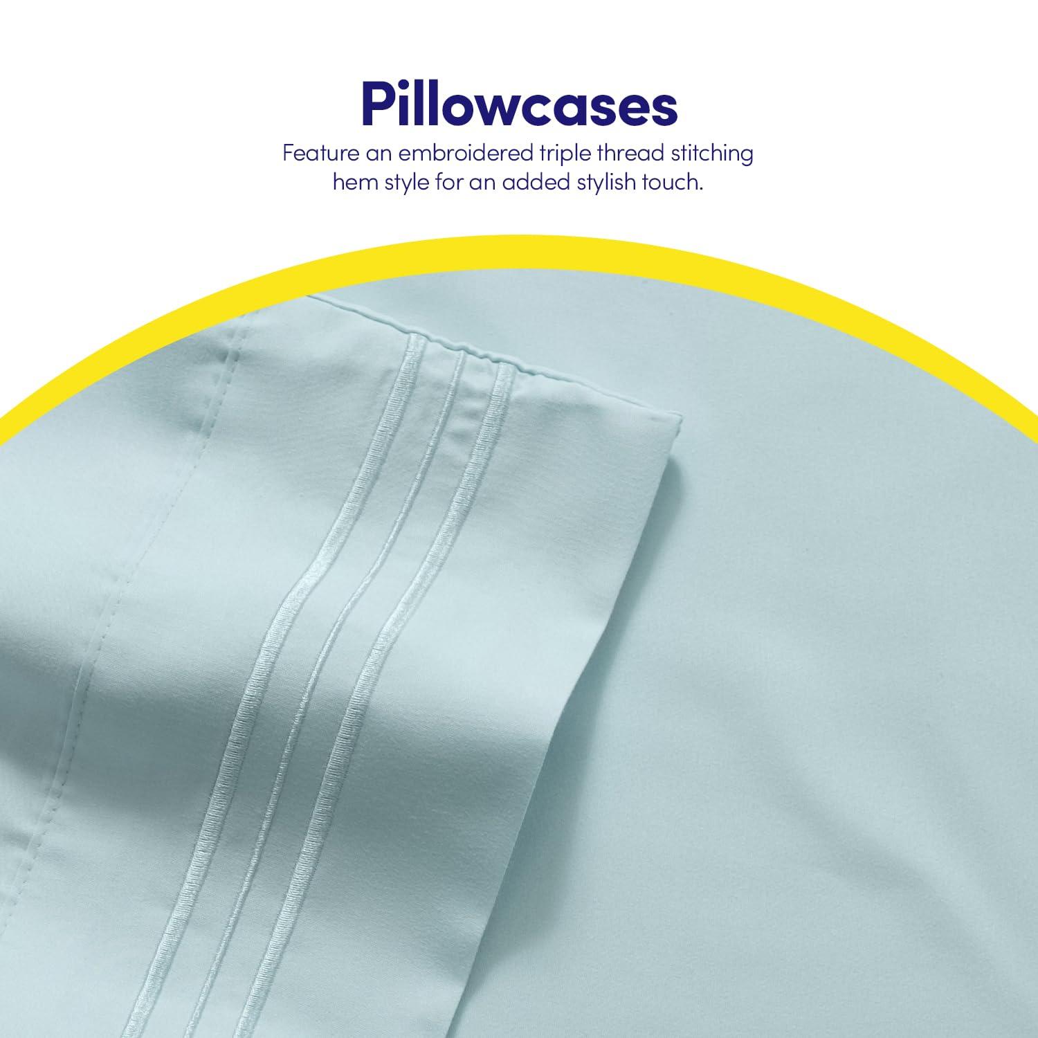 1500 Supreme Collection Bed Sheets - PREMIUM QUALITY BED SHEET SET & LOWEST PRICE, SINCE 2012 - Deep Pocket Wrinkle Free Hypoallergenic Bedding - Over 40+ Colors & Prints- 4 Piece, Full, Light Blue