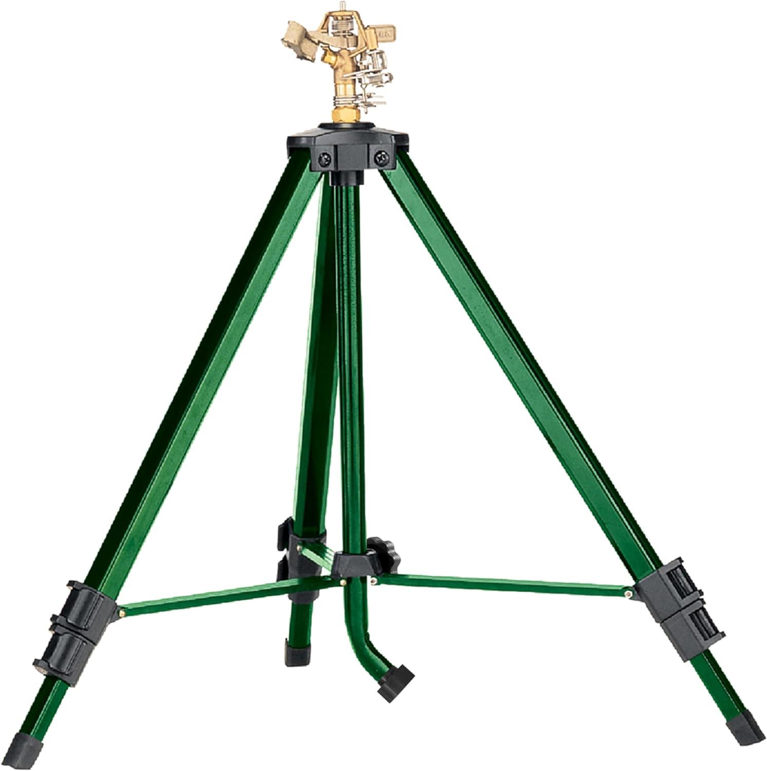 Multicolor Adjustable Full-Circle Brass Impulse Sprinkler on Tripod