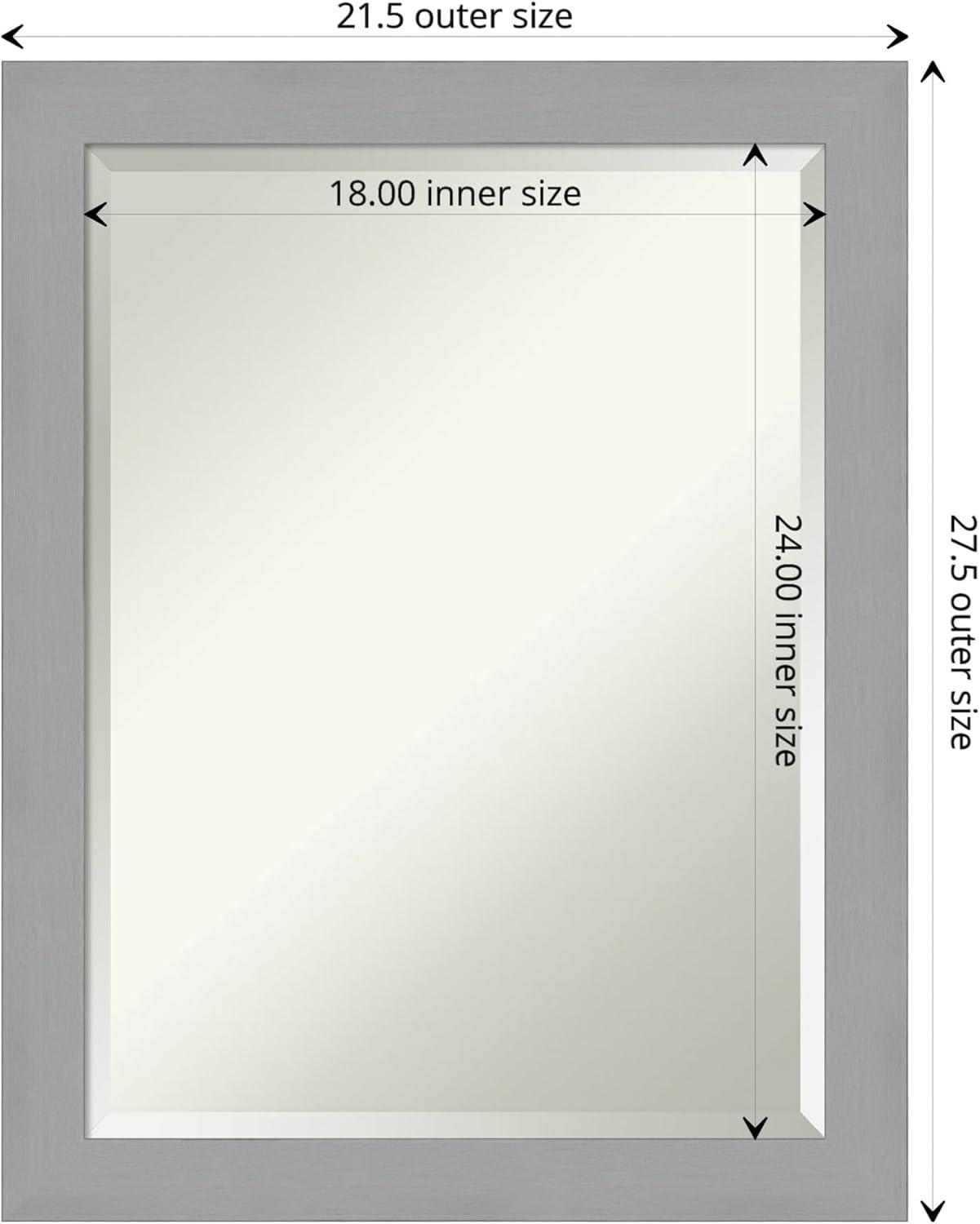 Framed Bathroom Vanity Wall Mirror Brushed Nickel - Amanti Art