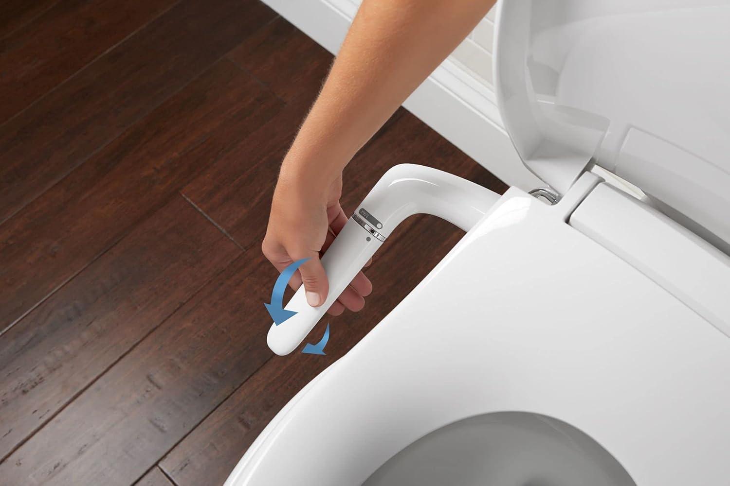 PureWash M250 Round Bidet Toliet Seat, Manual Non-Electric Bidets for Existing Toilets