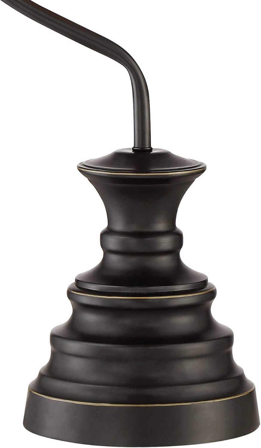 Edison Bronze 30'' Industrial Desk Lantern Lamp with Metal Cage Shade