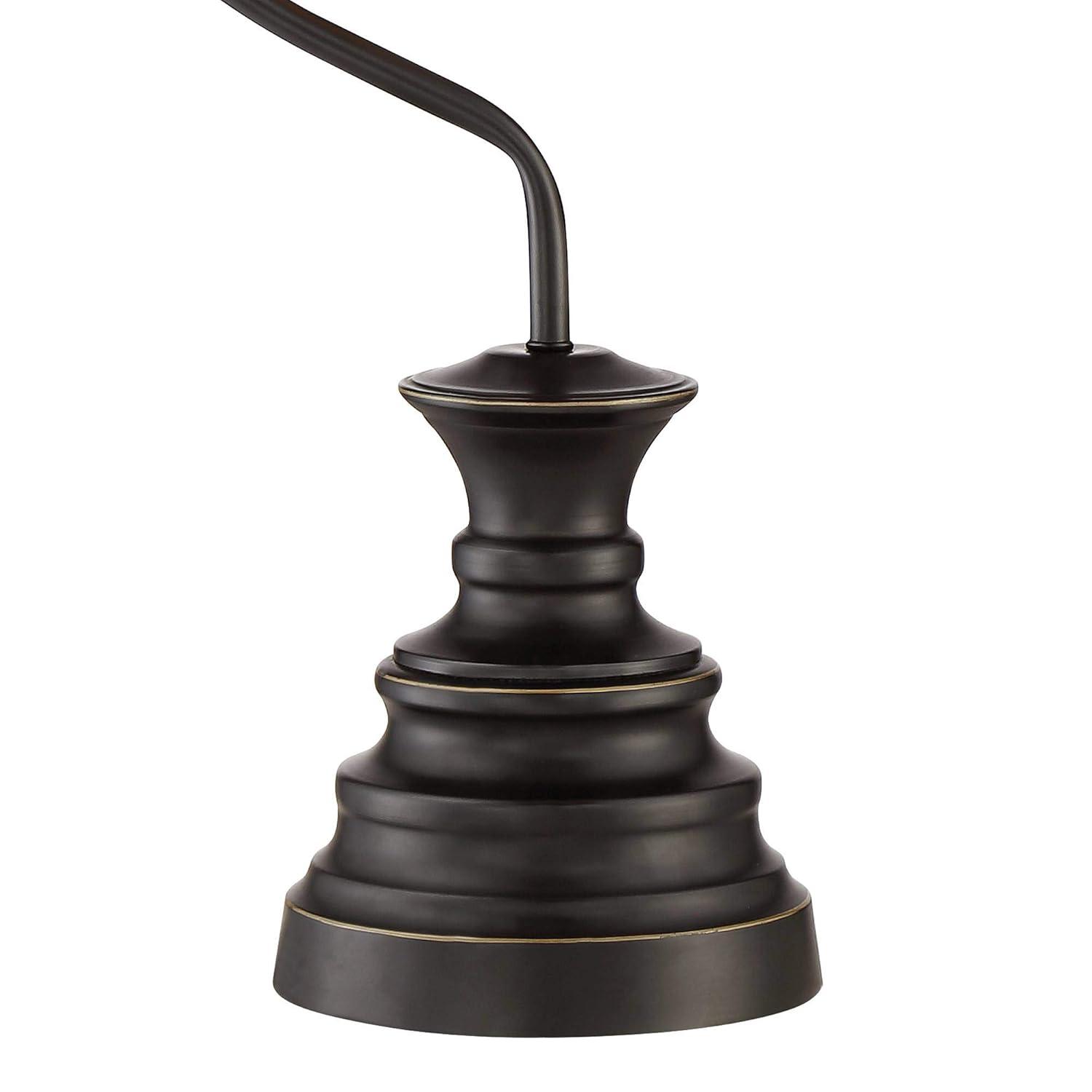 Edison Bronze 30'' Industrial Desk Lantern Lamp with Metal Cage Shade