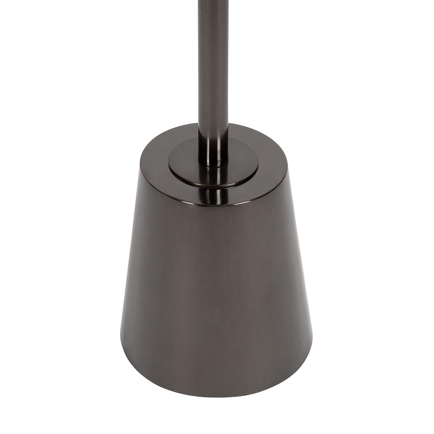 Kate and Laurel Tira Round Metal Side Table, 14x14x24, Pewter and White