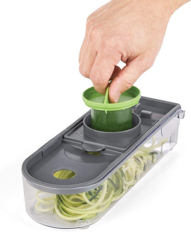 Prepworks Veggie Chopper Dicer and Spiralizer: Manual Food Chopper with Container, 3 Blades, Dishwasher-Safe