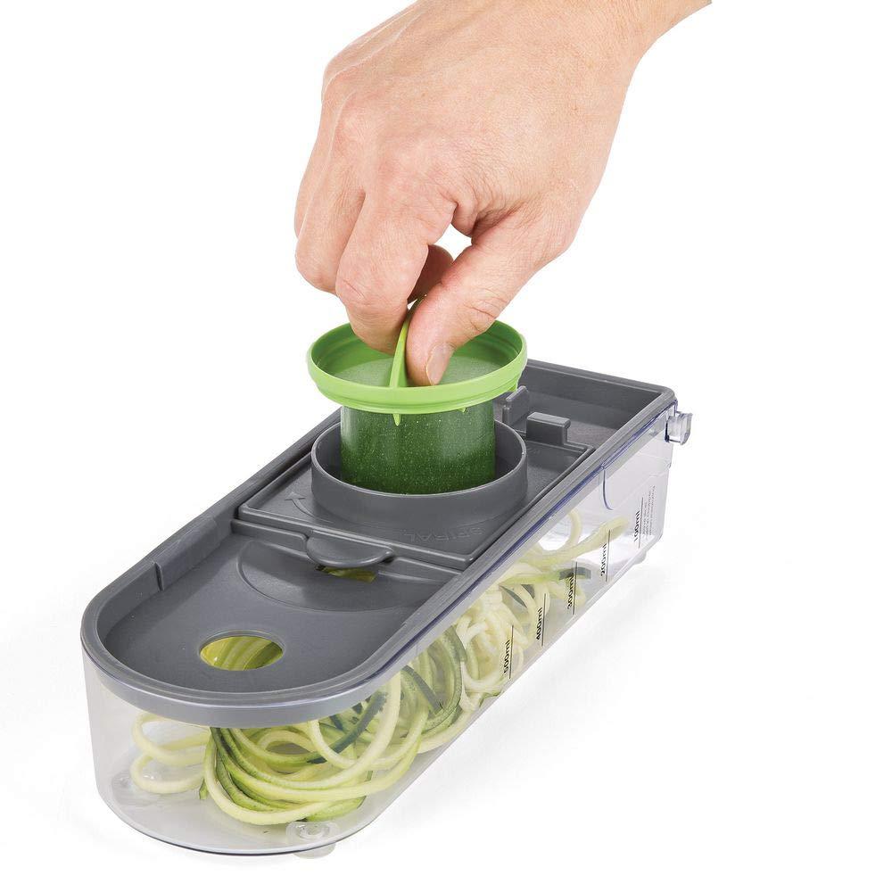 Prepworks Veggie Chopper Dicer and Spiralizer: Manual Food Chopper with Container, 3 Blades, Dishwasher-Safe