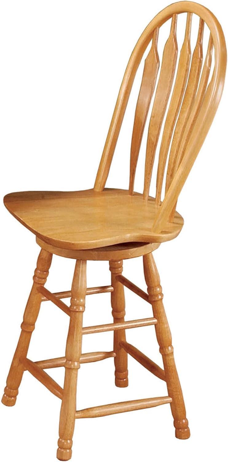 Sunset Trading Oak Selections 24" Swivel Barstool/Counter Stool Solid Wood