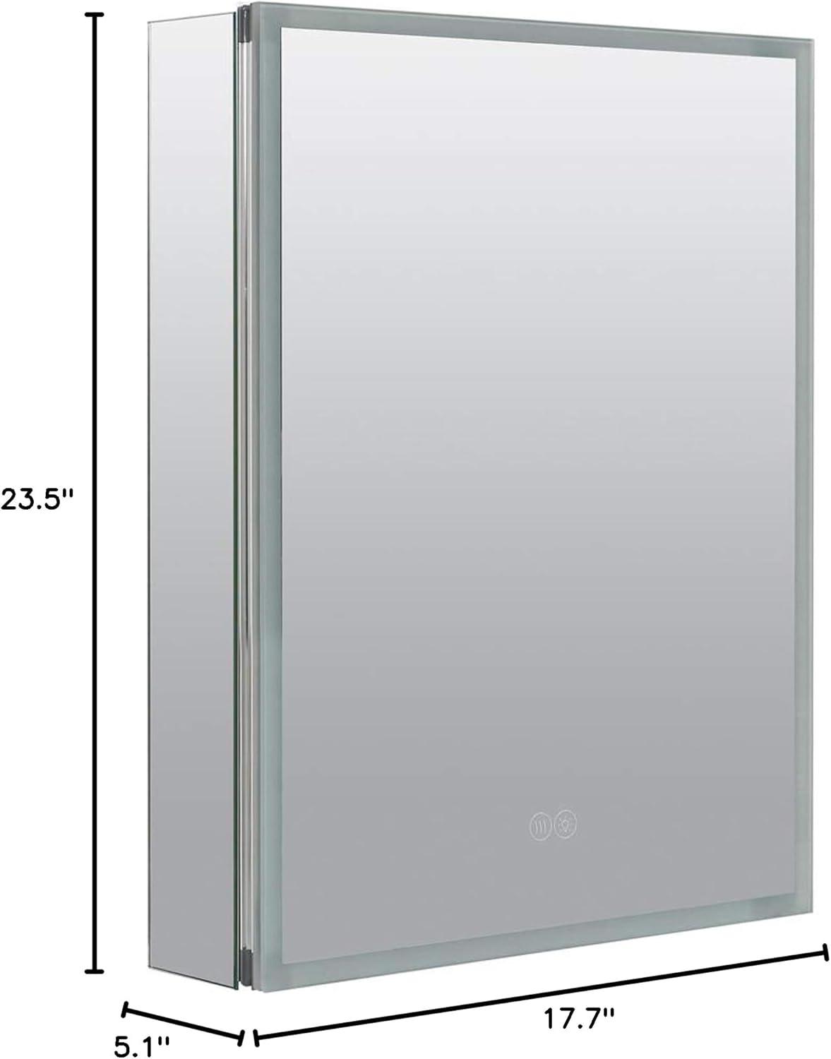 17.7000'' W 23.5000'' H Recessed Framed Medicine Cabinet Mirror 2 Adjustable