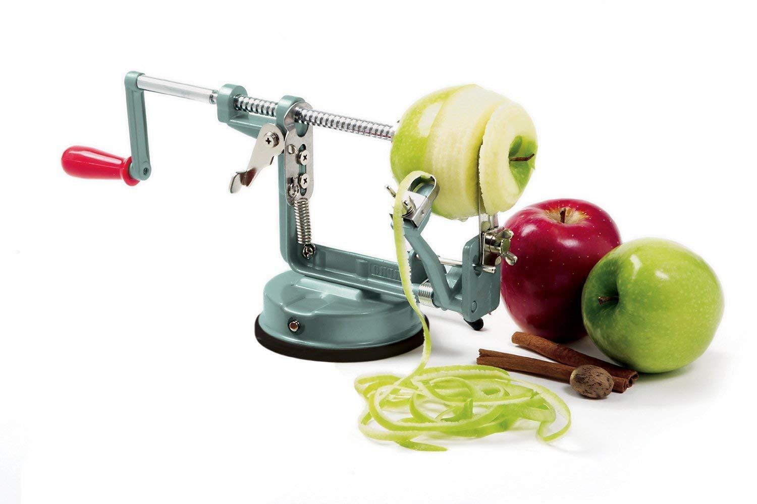 Norpro Apple-Master Parer, Slicer & Corer With Vacuum Base and Clamp for Rough Surfaces, Gray