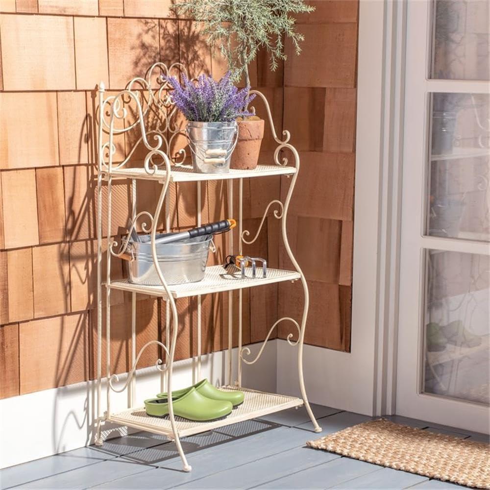 Torus 3-Tier Shelf - Indoor/Outdoor - PAT5022 - Pearl White - Safavieh