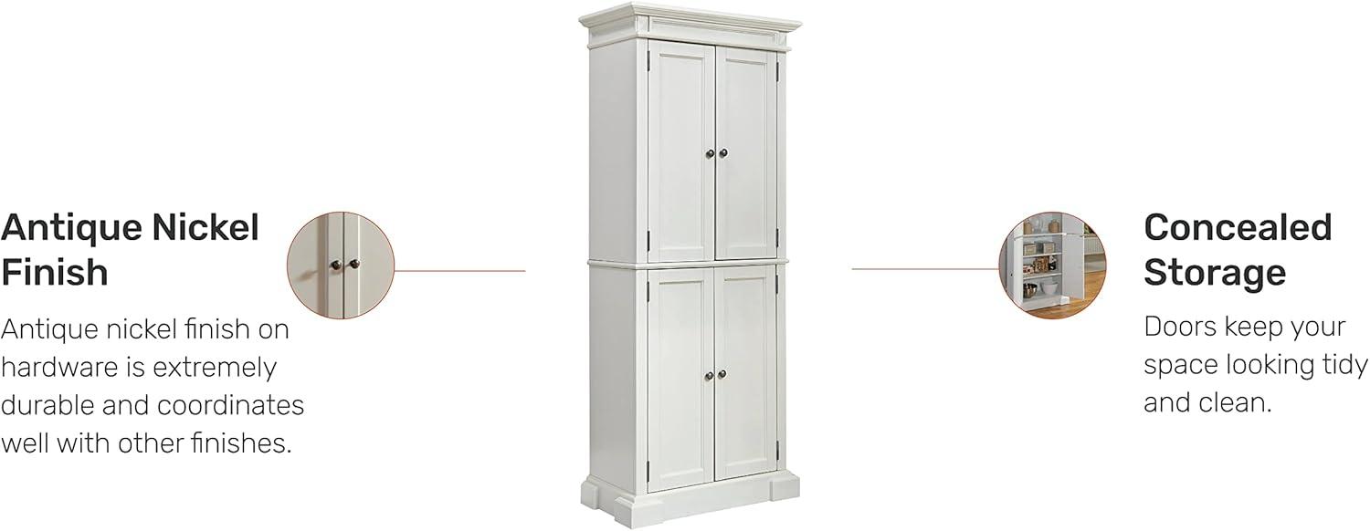 Americana White Hardwood Pantry with Adjustable Shelving