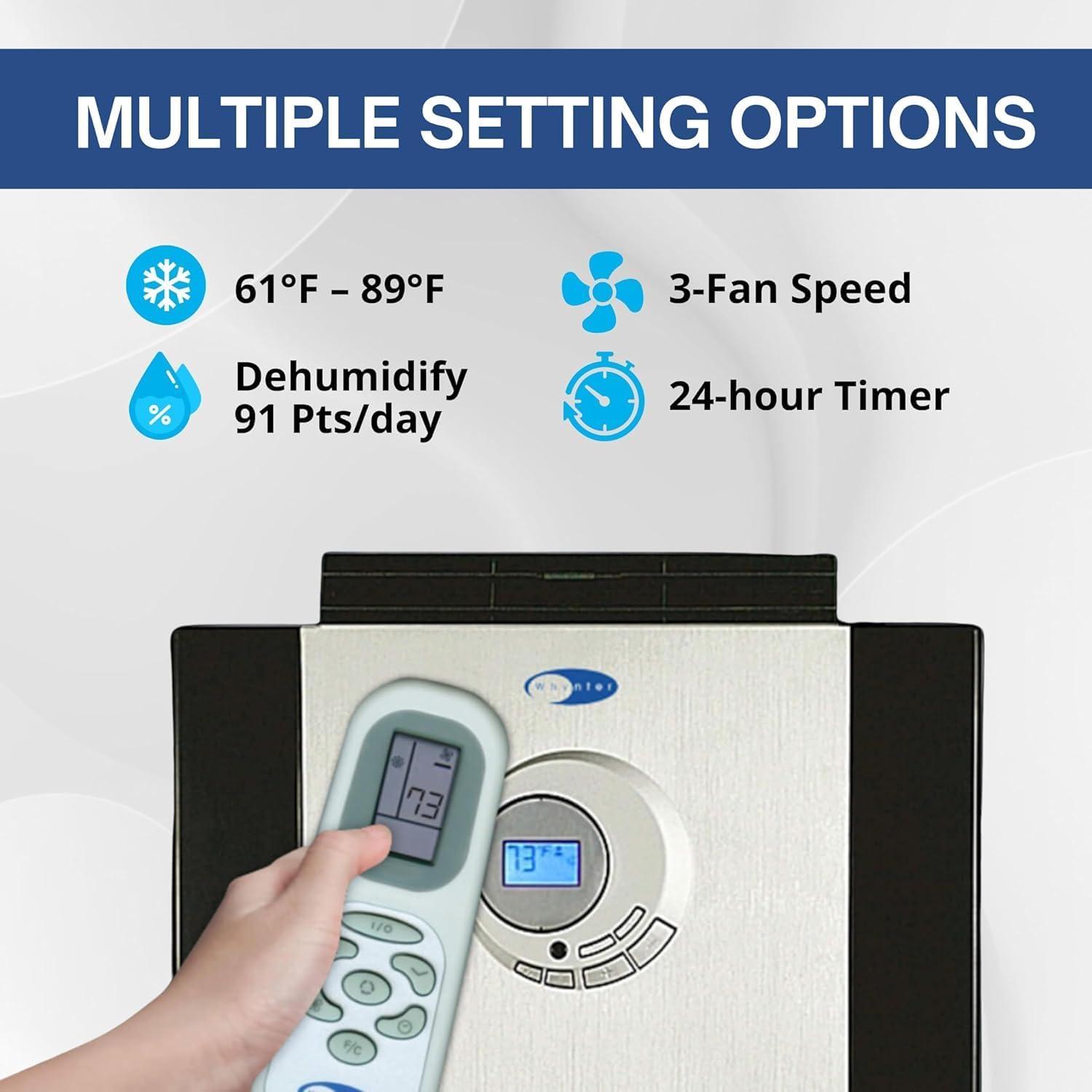 Whynter Whynter 14000 BTU Dual Hose Portble Air conditioner for 500 sq. ft. with 3M Filter