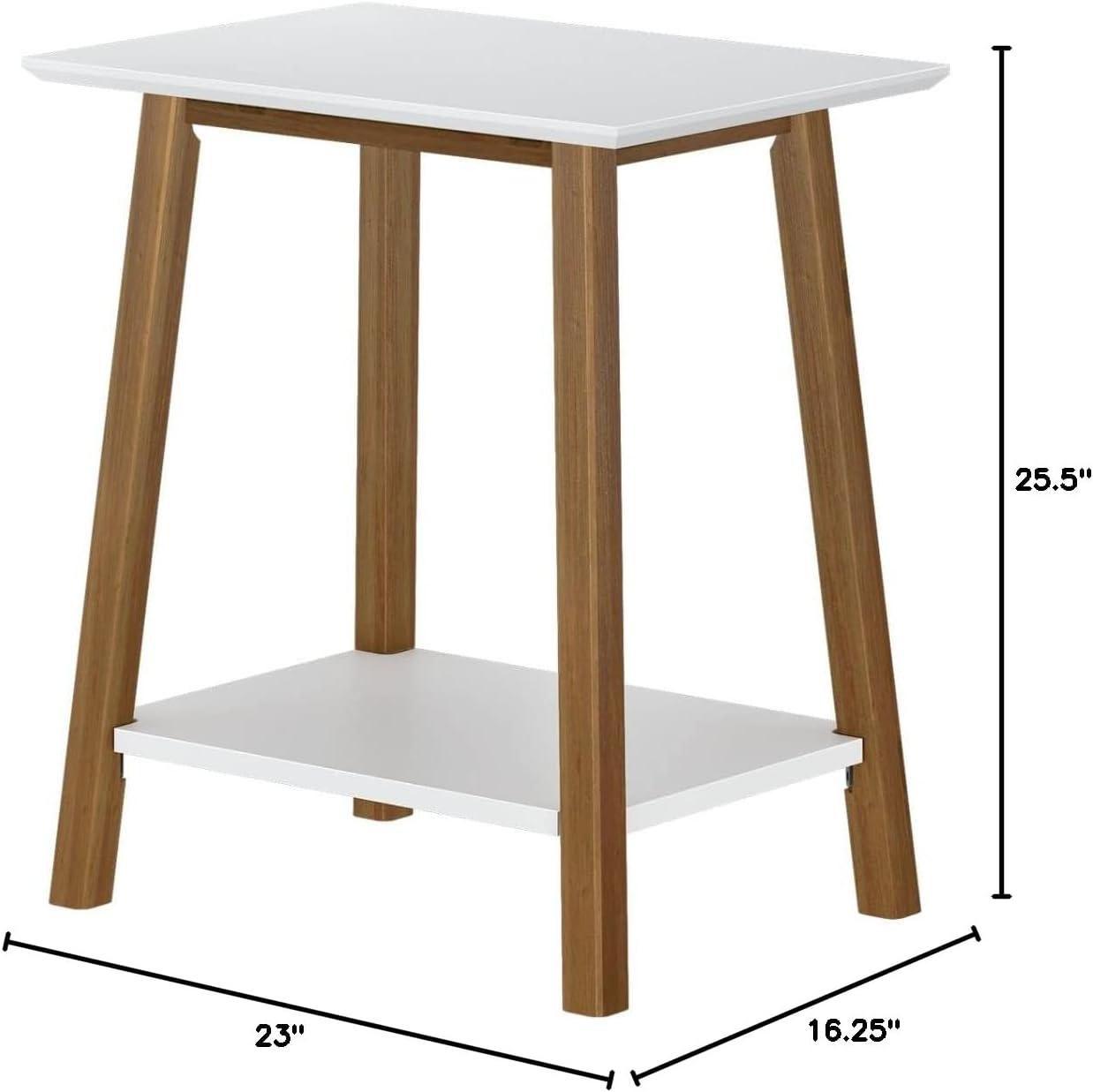 Plank+Beam Nightstand, Solid Wood Mid-Century Modern Bedside Table for Bedroom