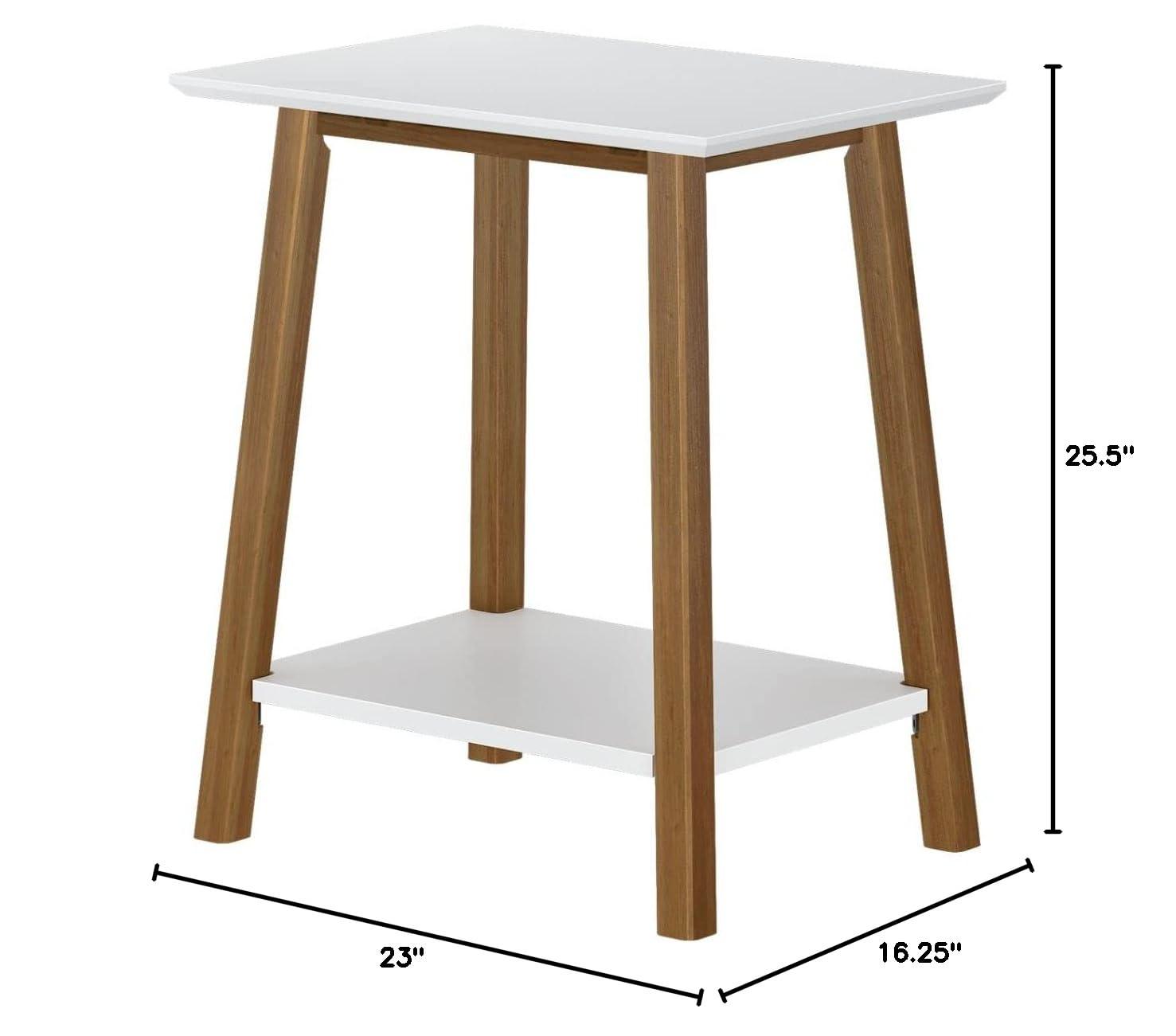 Plank+Beam Nightstand, Solid Wood Mid-Century Modern Bedside Table for Bedroom