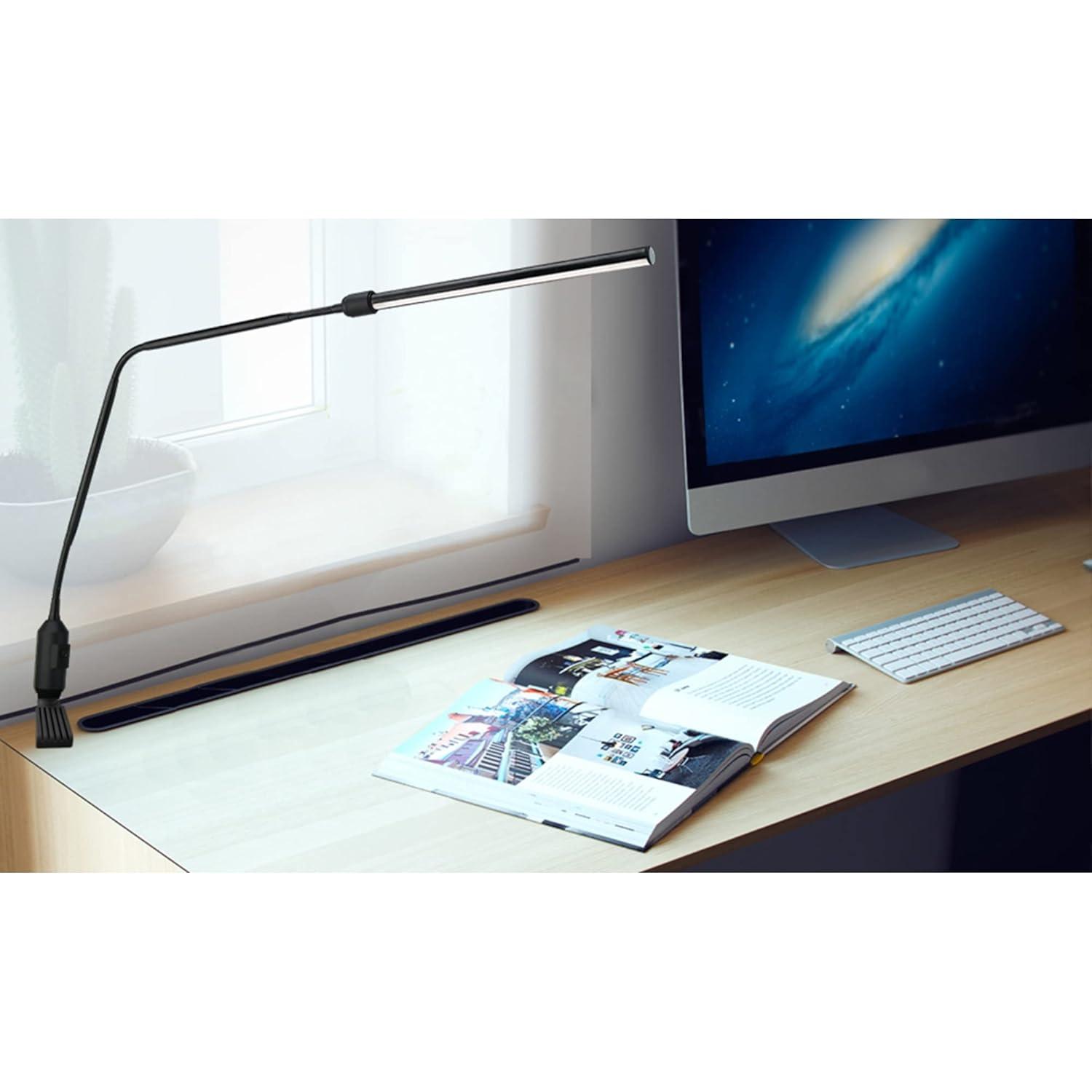 Realspace™ LED Gooseneck Lamp, Adjustable, 22-1/2"H, Black